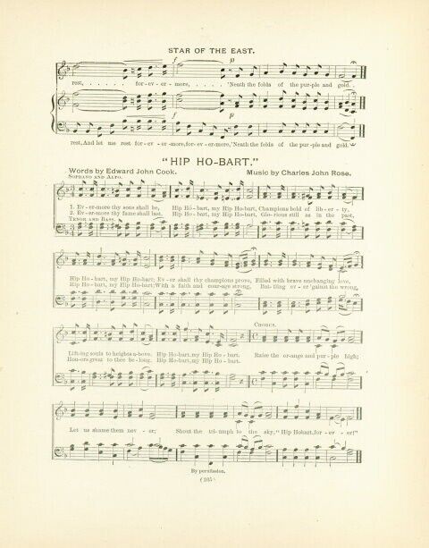 HOBART COLLEGE Antique Alma Mater Song Sheet circa 1906 