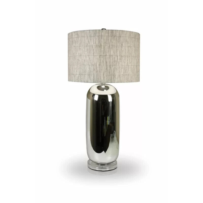 Glass table lamp, glass body, chrome finish, 31.5'' Height