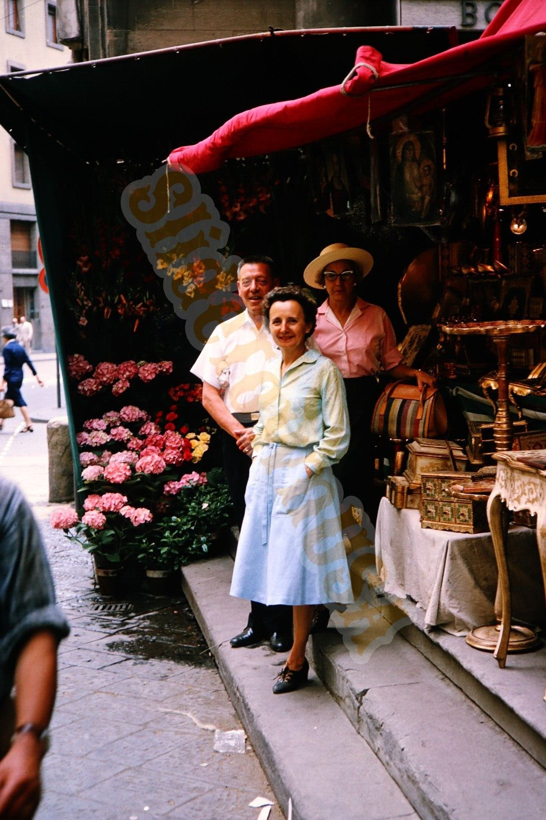 Vtg 1964 Slide Murray\'s Straw Market Florence Italy X5L153