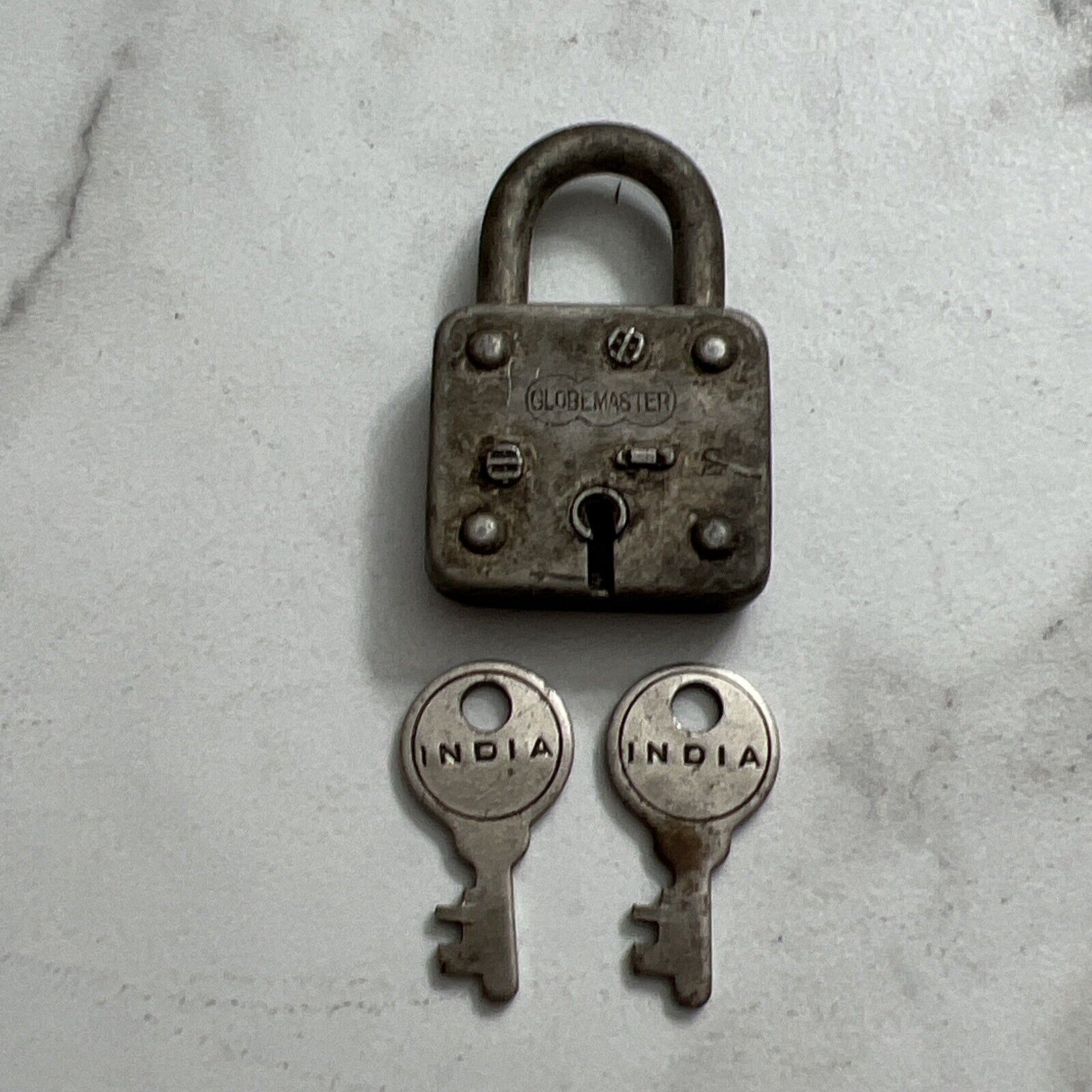 Vintage Globemaster Lock With Keys Works Made In India