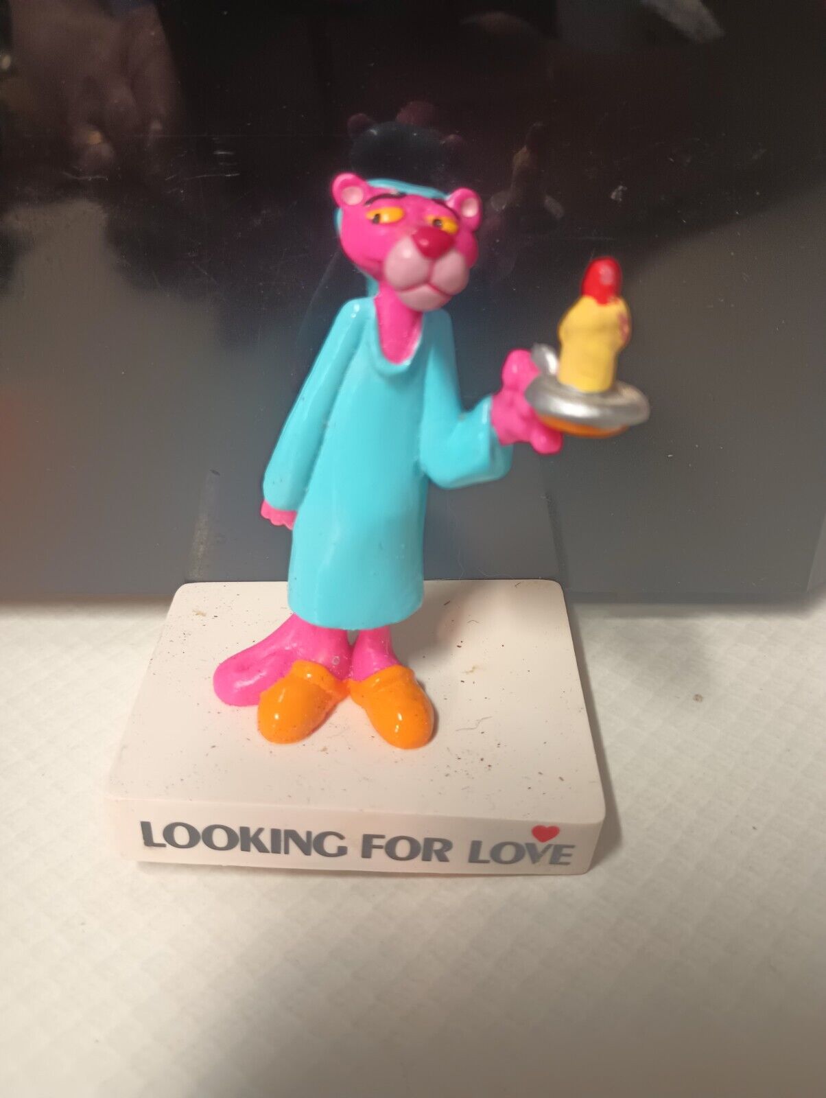 The Pink Panther Love Message Figurine Figure PVC Looking For Love Night Gown