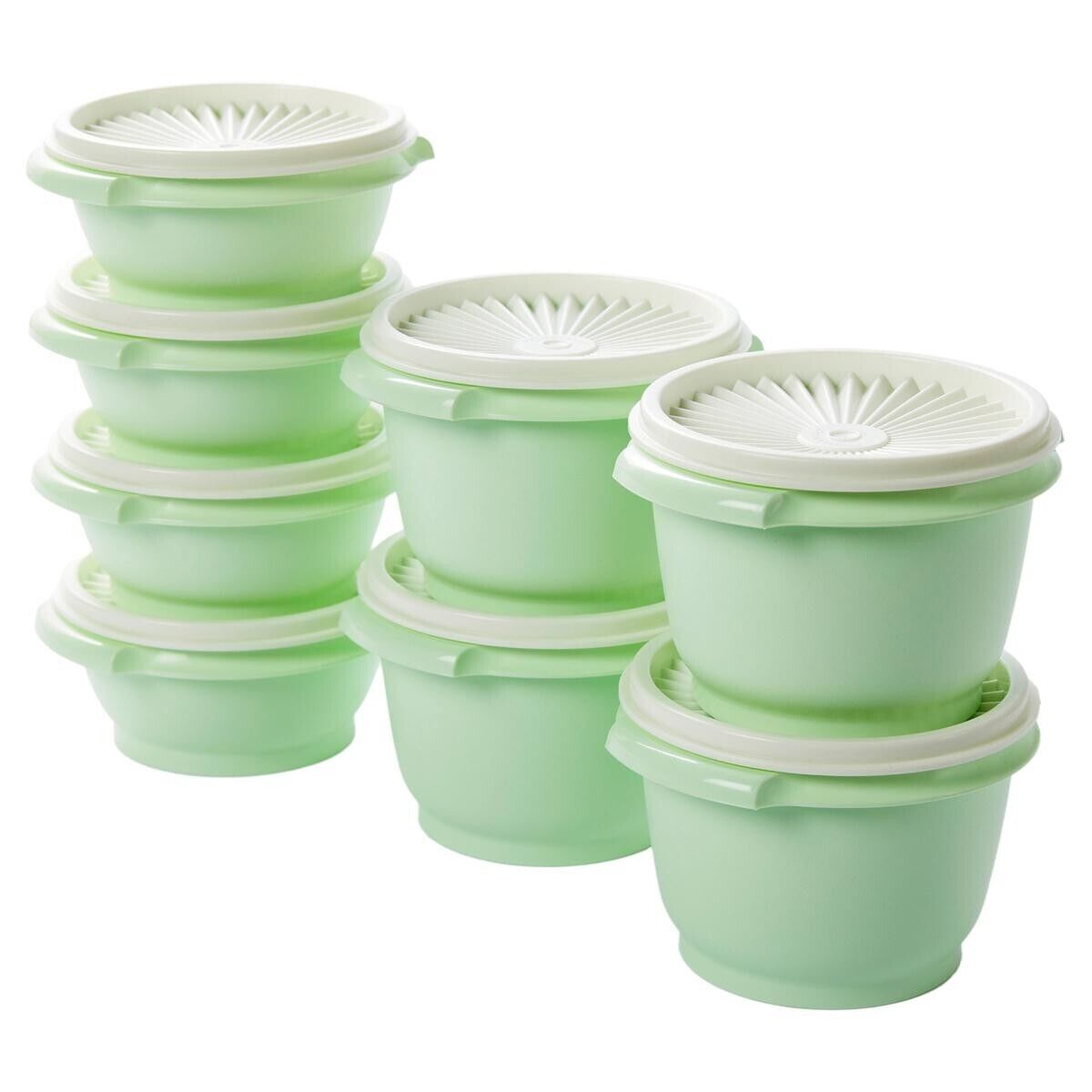 Tupperware 16-piece Heritage Round Mini Bowls Set Mint Green