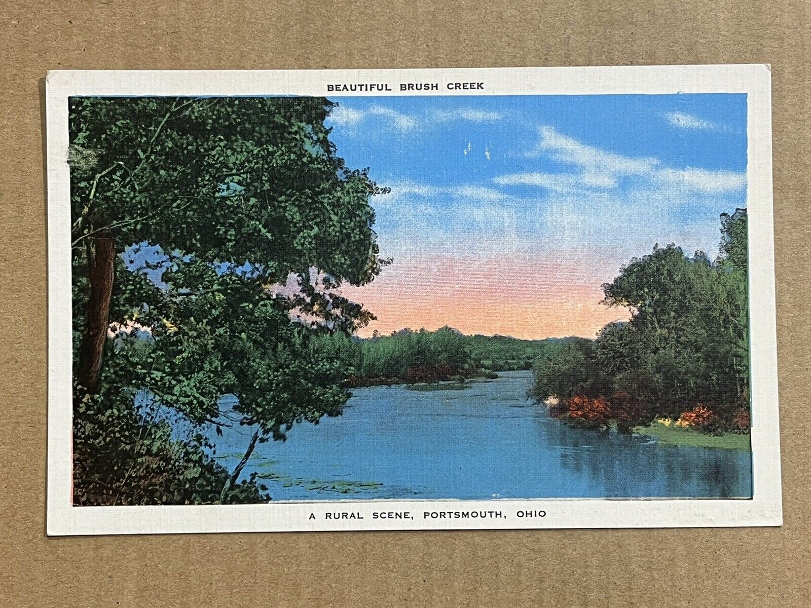 Postcard Portsmouth Ohio OH Scenic Brush Creek Rural Scene Vintage PC