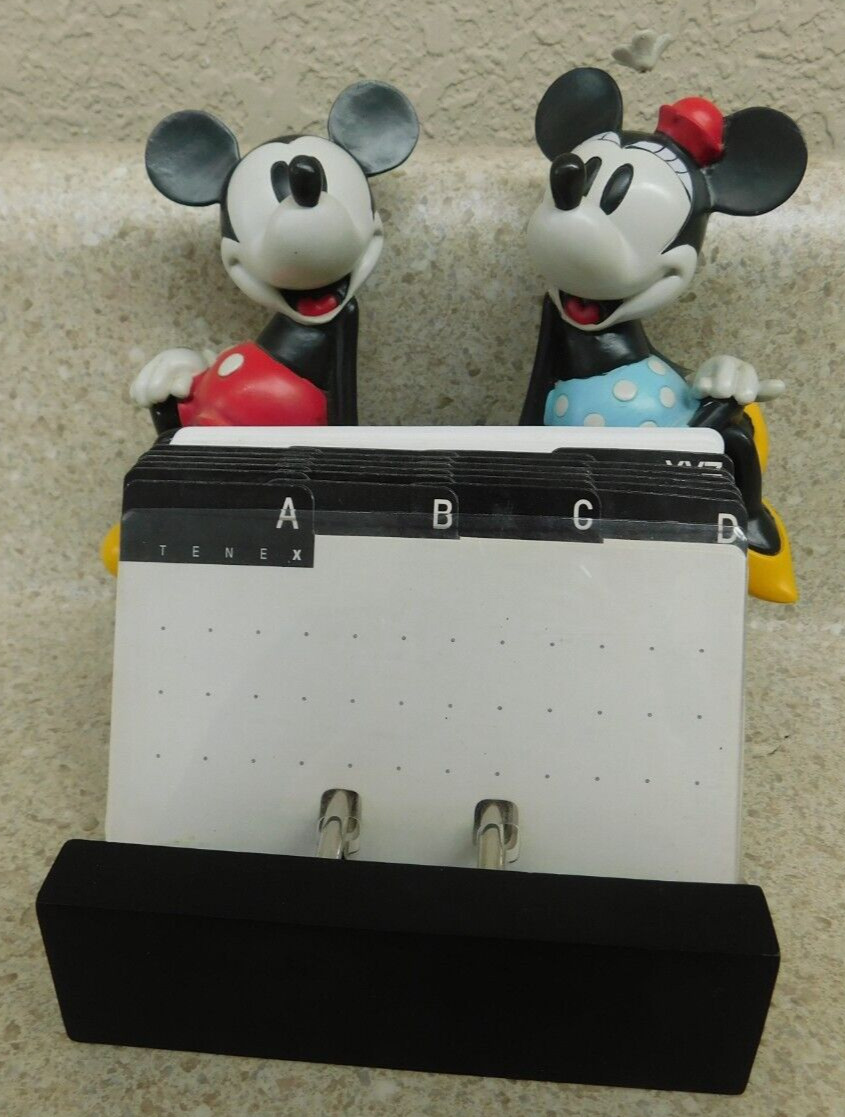 Vintage Walt Disney Mickey And Minnie Mouse Ceramic Address Organizer Very Rare