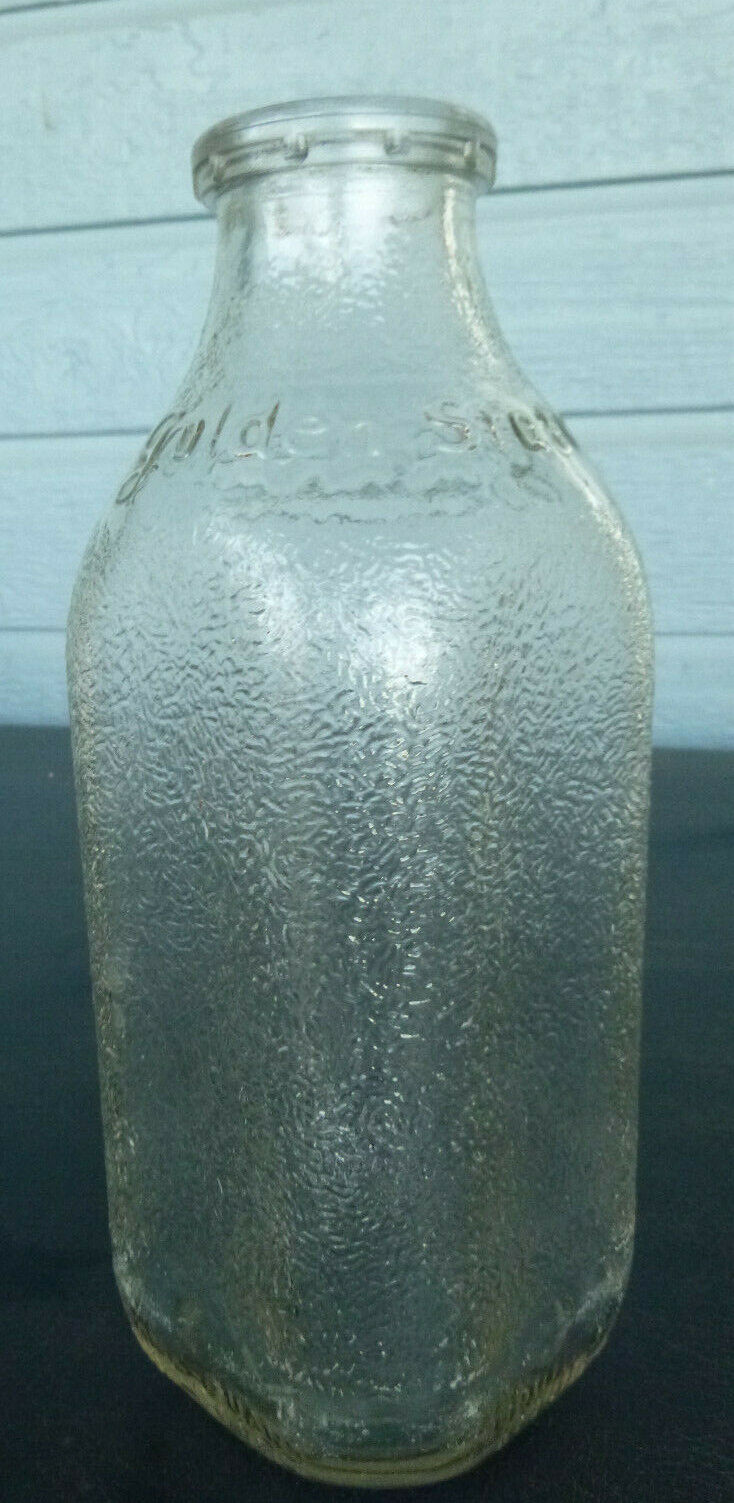  Vintage Original Golden State Dairy Quart Milk Bottle embossed  9\