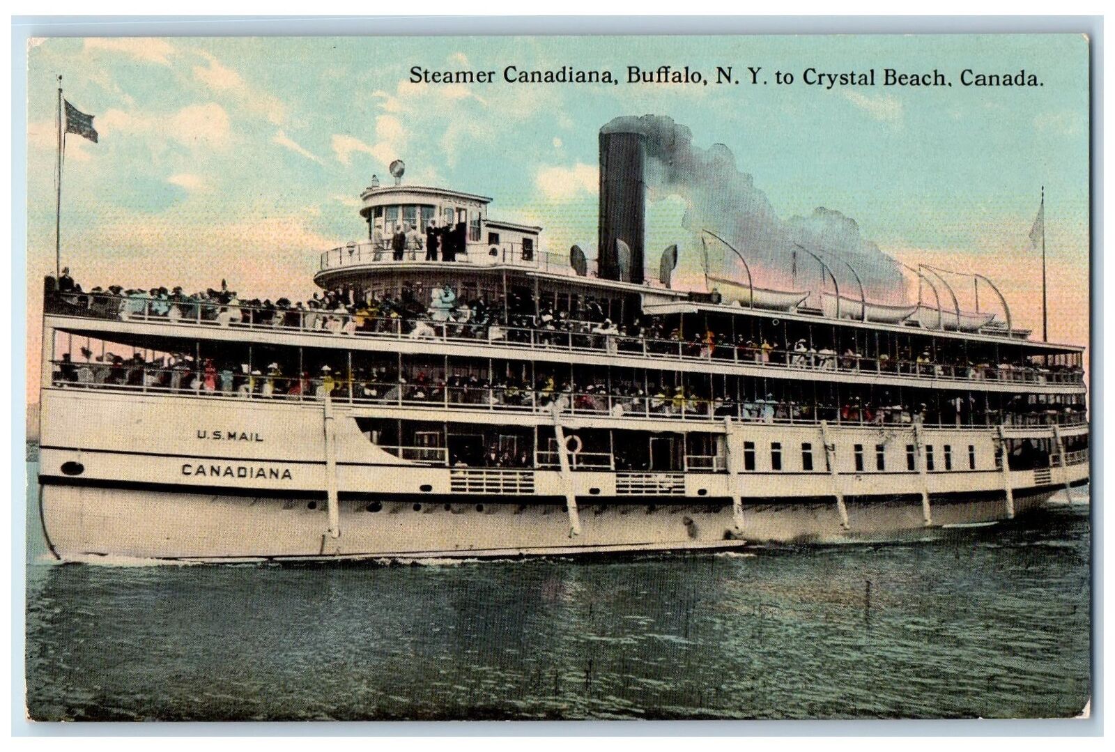 c1910s Steamer Canadiana Buffalo NY To Crystal Beach Canada CA Unposted Postcard