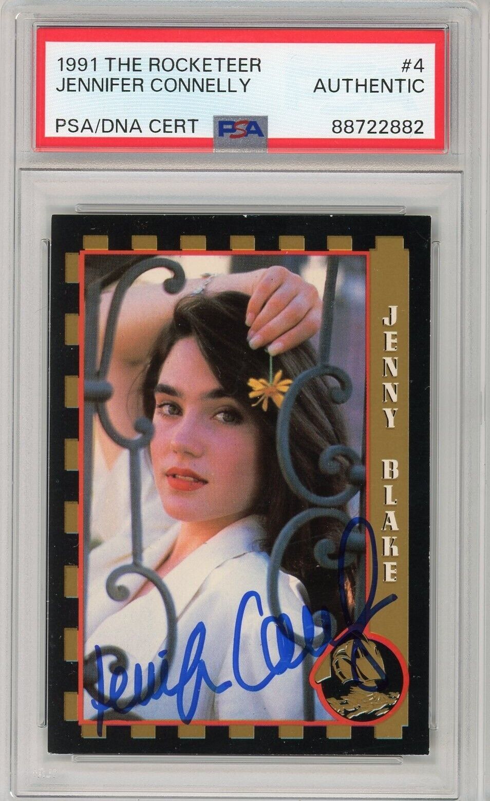 Jennifer Connelly as Jenny Blake 1991 Topps The Rocketeer 4 Rookie Autograph PSA