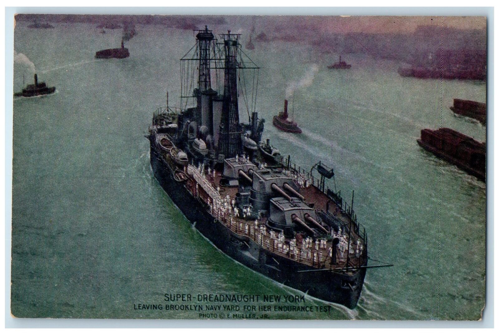 c1910\'s Super Dreadnaught New York Allen Nebraska NE Unposted Steamship Postcard