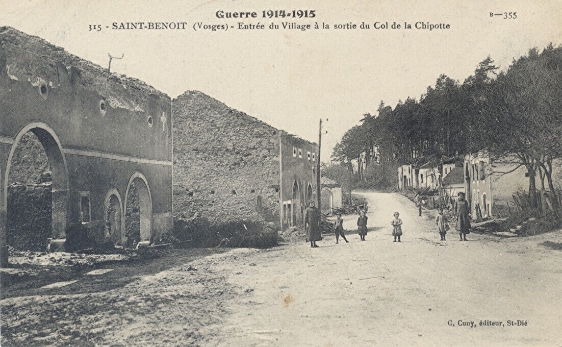88 - CPA Saint-Benoît-la-Chipotte (Vosges) entrance to the village / 1916 / superb