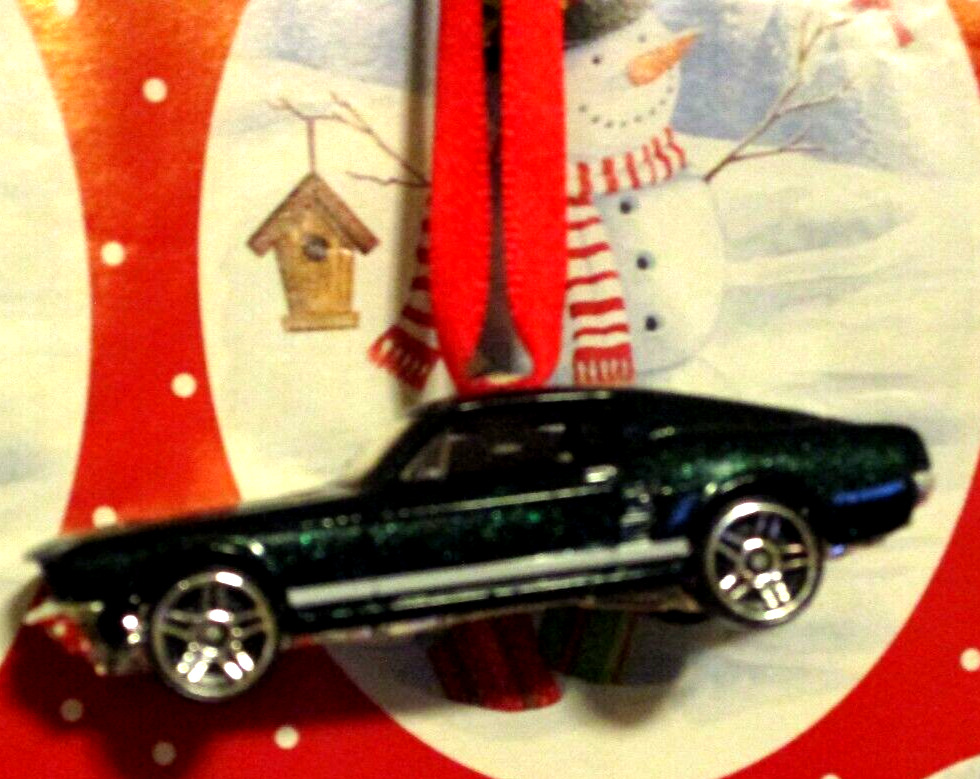 1967 FORD MUSTANG CUSTOM VEHICLE CHRISTMAS TREE ORNAMENT FAST & FURIOUS DK GREEN