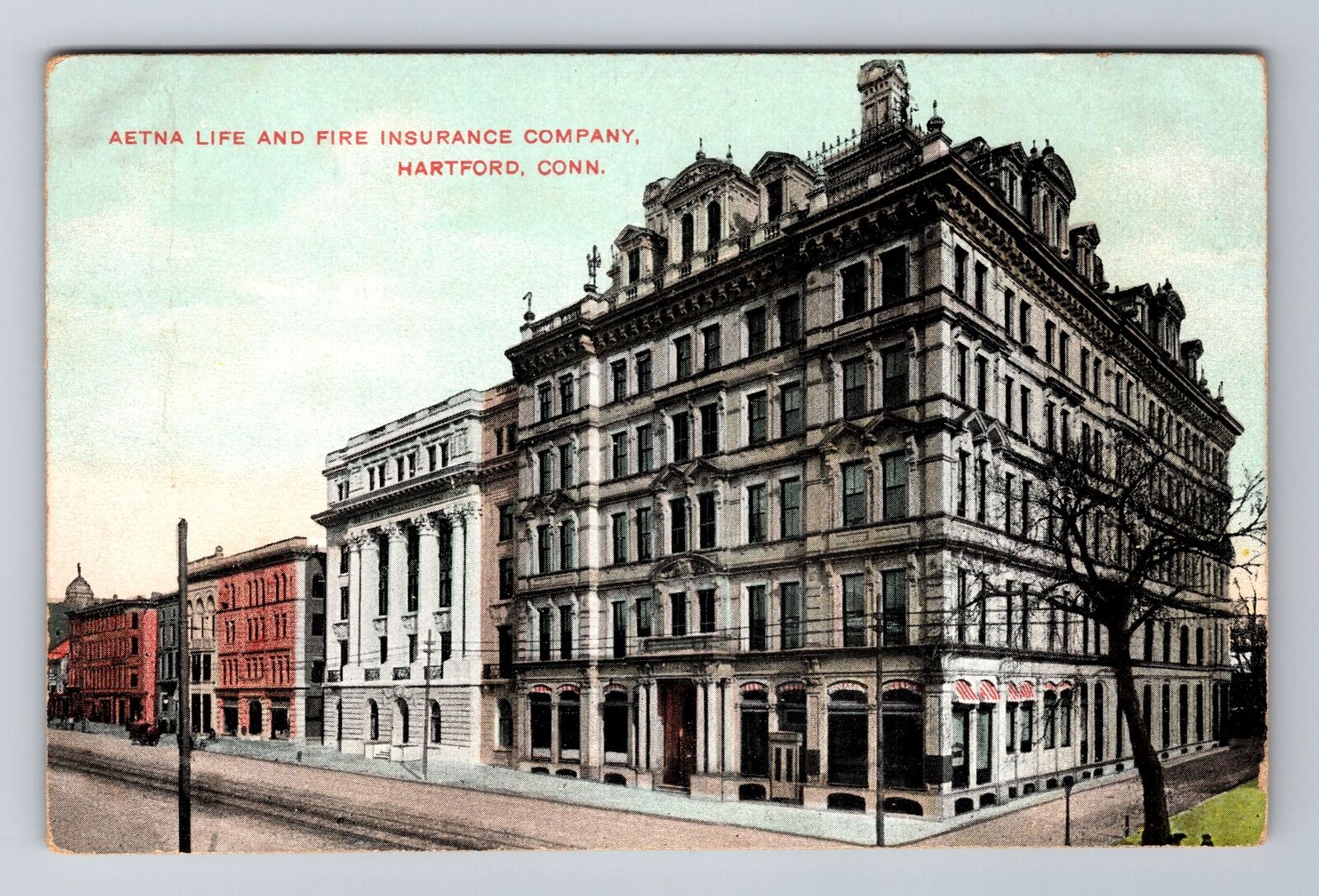 Hartford CT-Connecticut, Aetna Life & Fire Insurance Company, Vintage Postcard