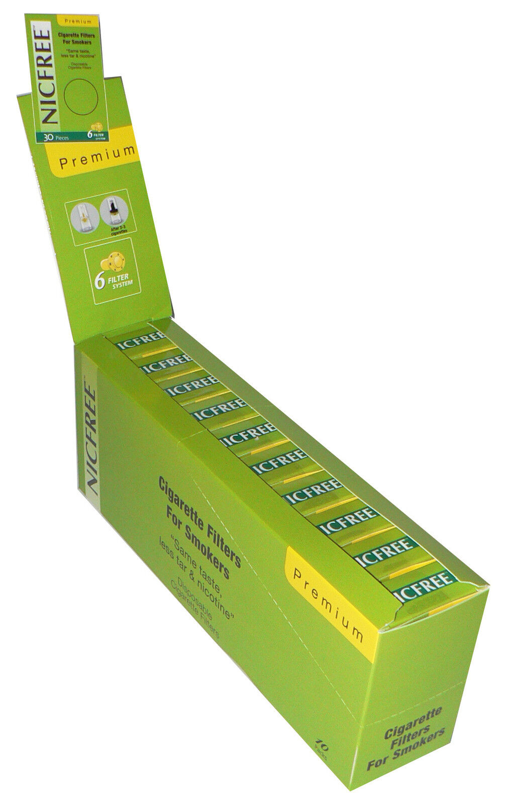 NICFREE Premium Cigarette Filters Remove Tar & Nicotine 10 Packs 300 Filters