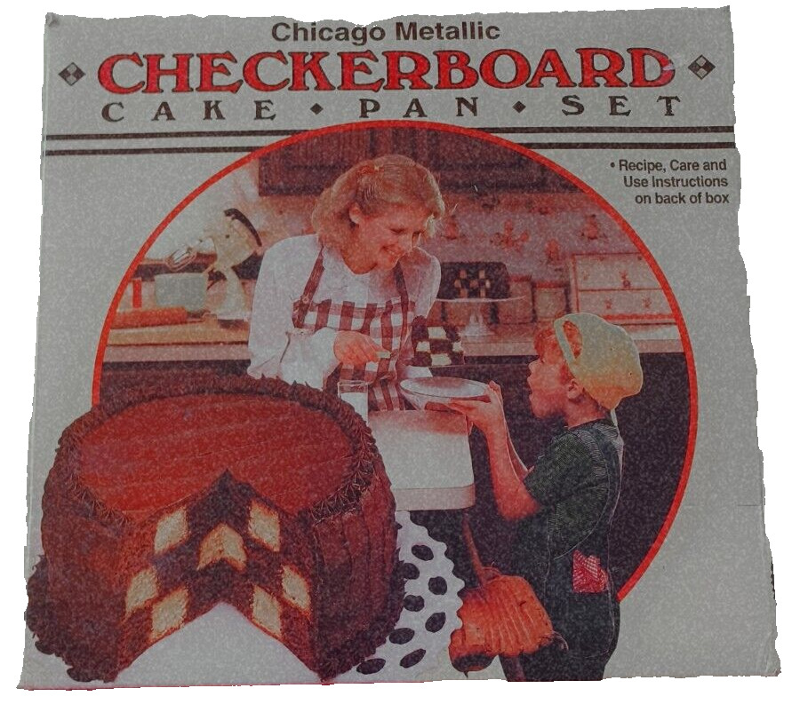 Vintage The Classic Checkerboard Cake Pan Set In Original Box NEW Baker Foodie