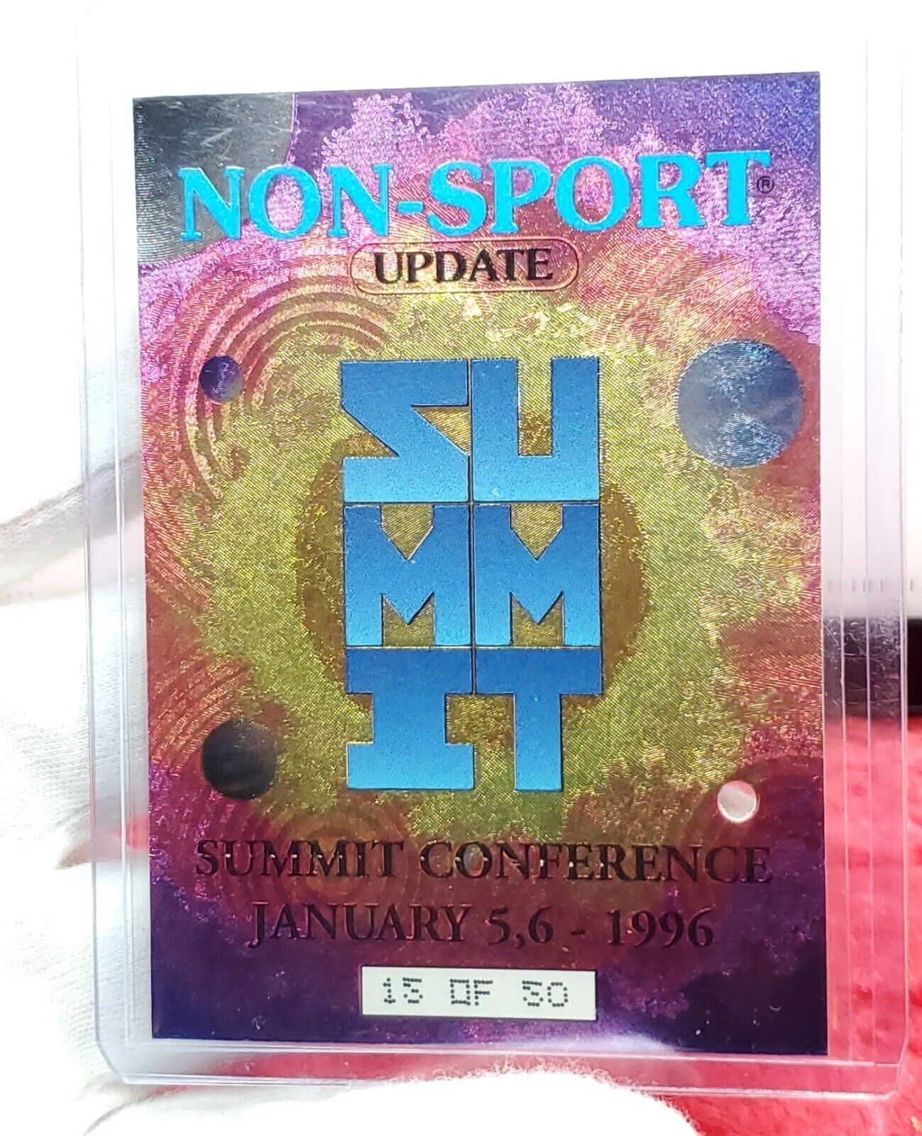 1996 Non-Sport Update Summit Conference Test Promo Card 15/50 