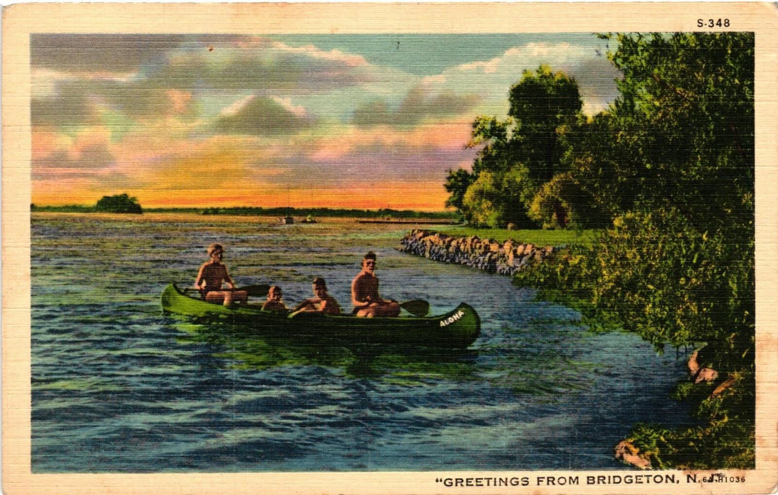 Vintage Postcard- 348. GREETINGS FROM BRIDGETON NJ. Posted 1943