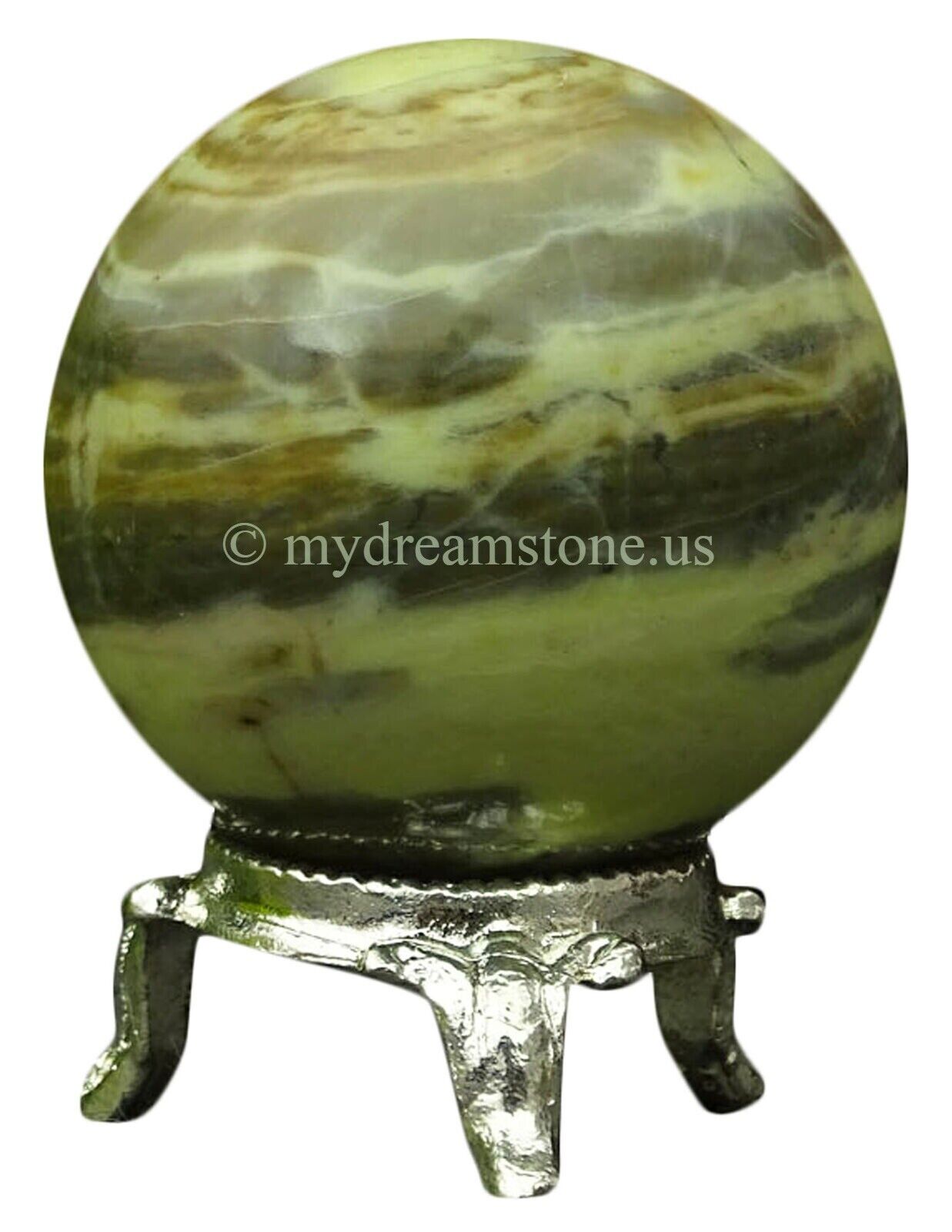 Serpentine Agate Stone Sphere/Ball 45-55 mm