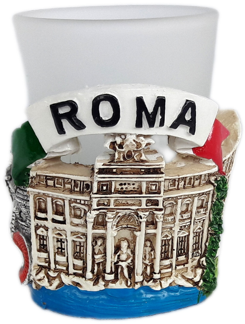 New Shot Glass Italy Tequila Rome Vatican.Colosseum.Trevi Fountain 3D.roma