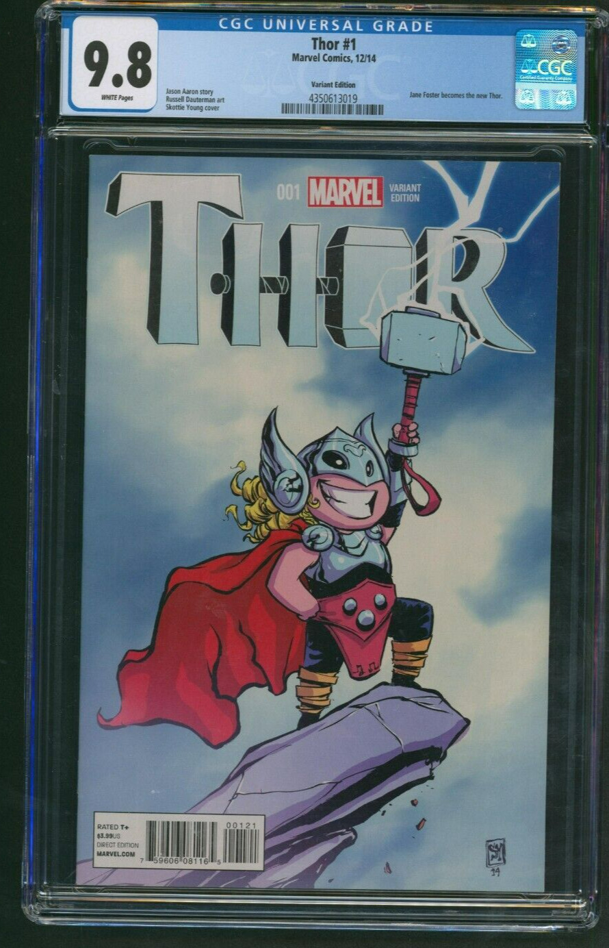 Thor #1 Skottie Young Variant CGC 9.8 First Jane Foster Thor Marvel 2014