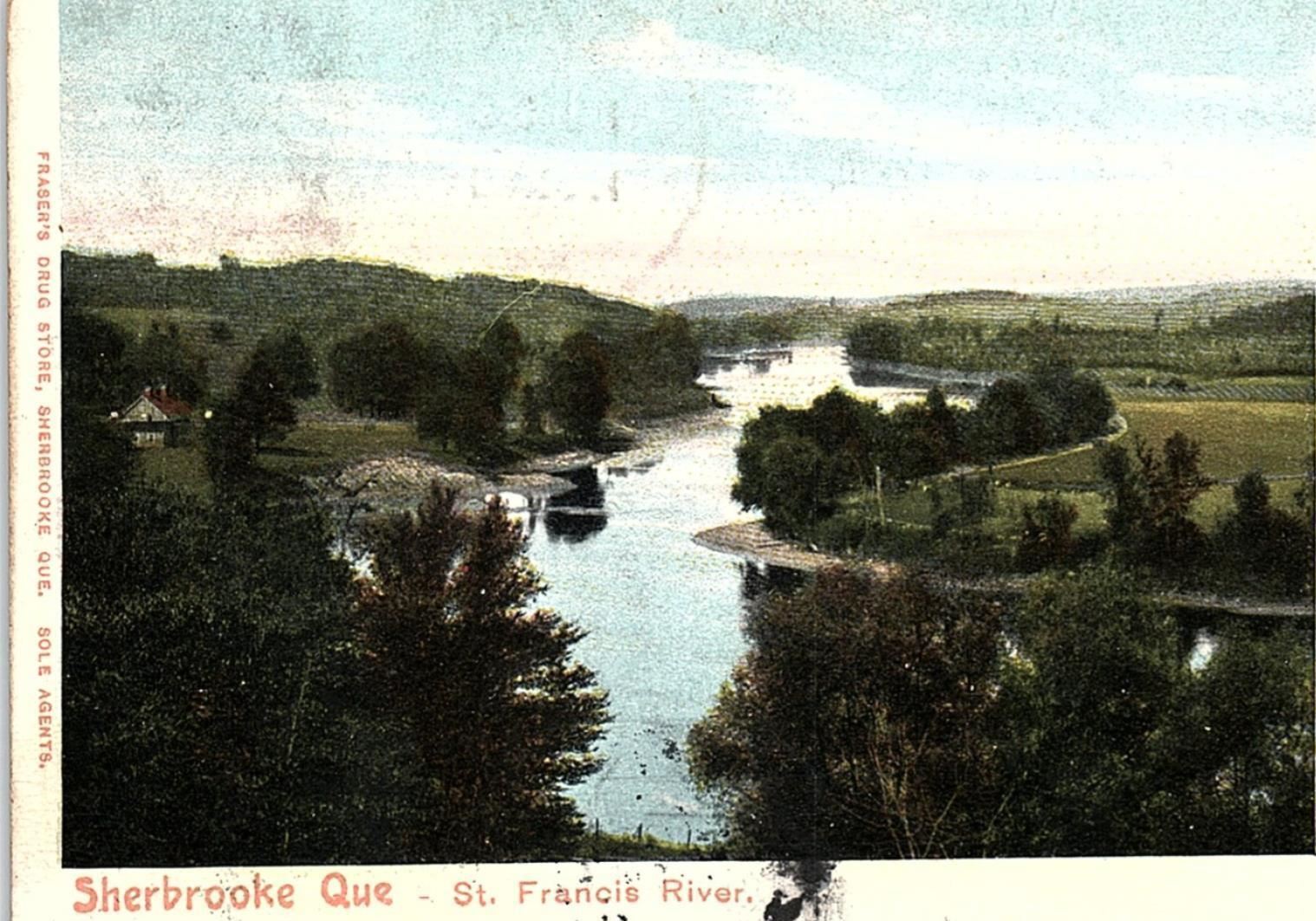 1905 SHERBROOKE QUE ST FRANCIS RIVER CANADA EARLY UNDIVIDED POSTCARD 43-16