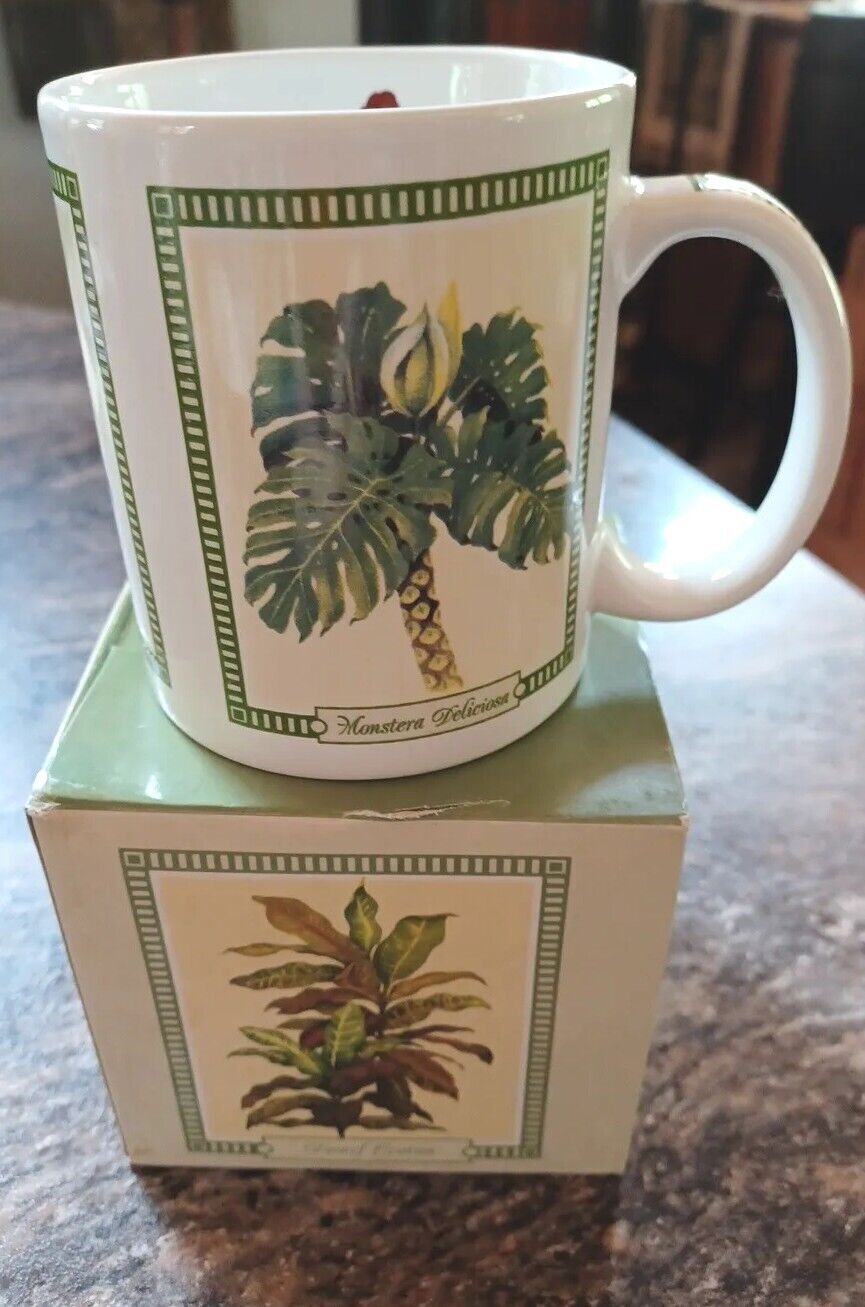 Hilo Hattie Foliage Plant Mug Cup 2005 Island Heritage Hawaii Tropical w Box
