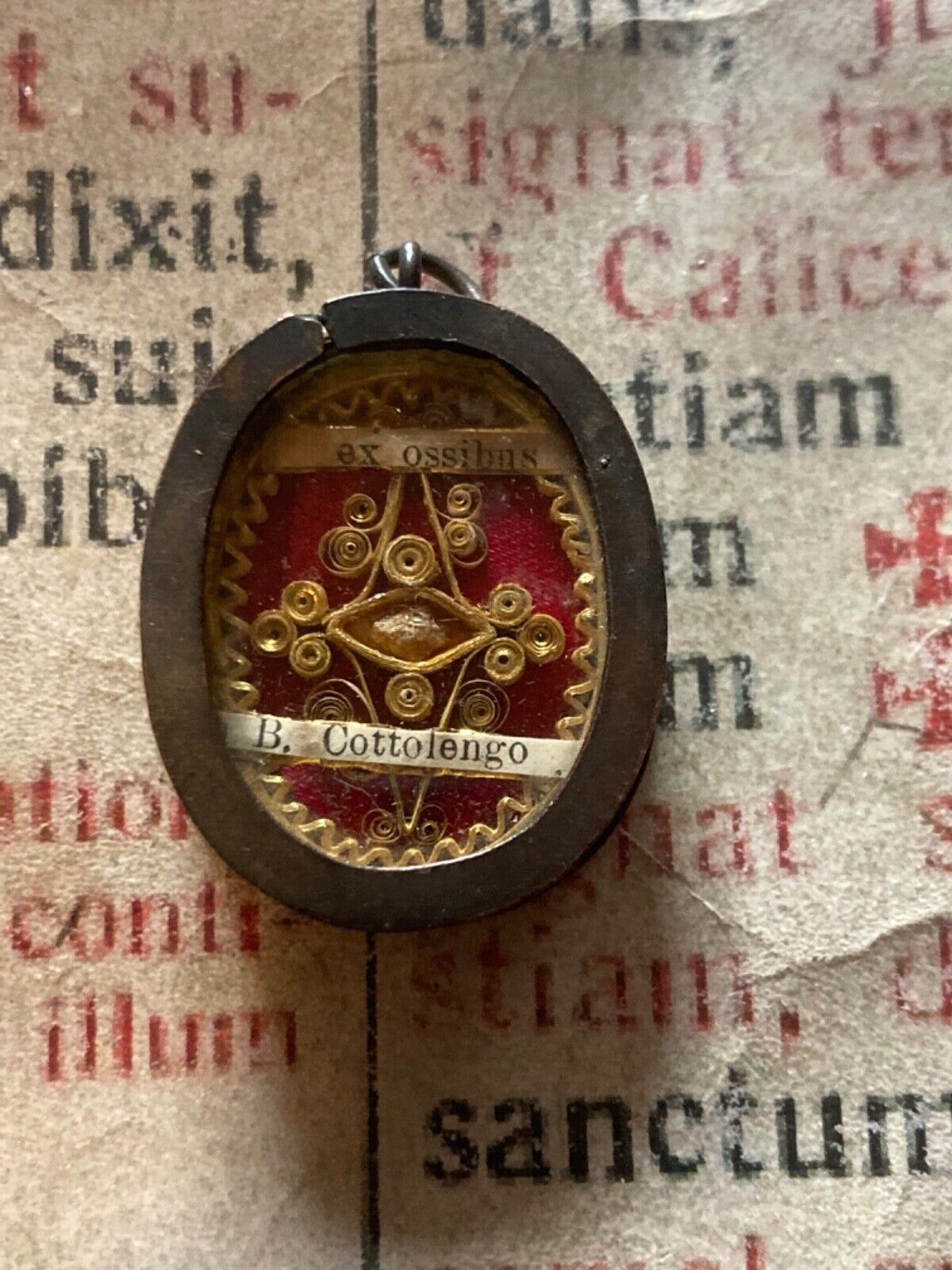 RARE ANCIENT 1' CLASS RELIC St. J. B. Cottolengo : WAX SEAL AND THREAD PRESENT 