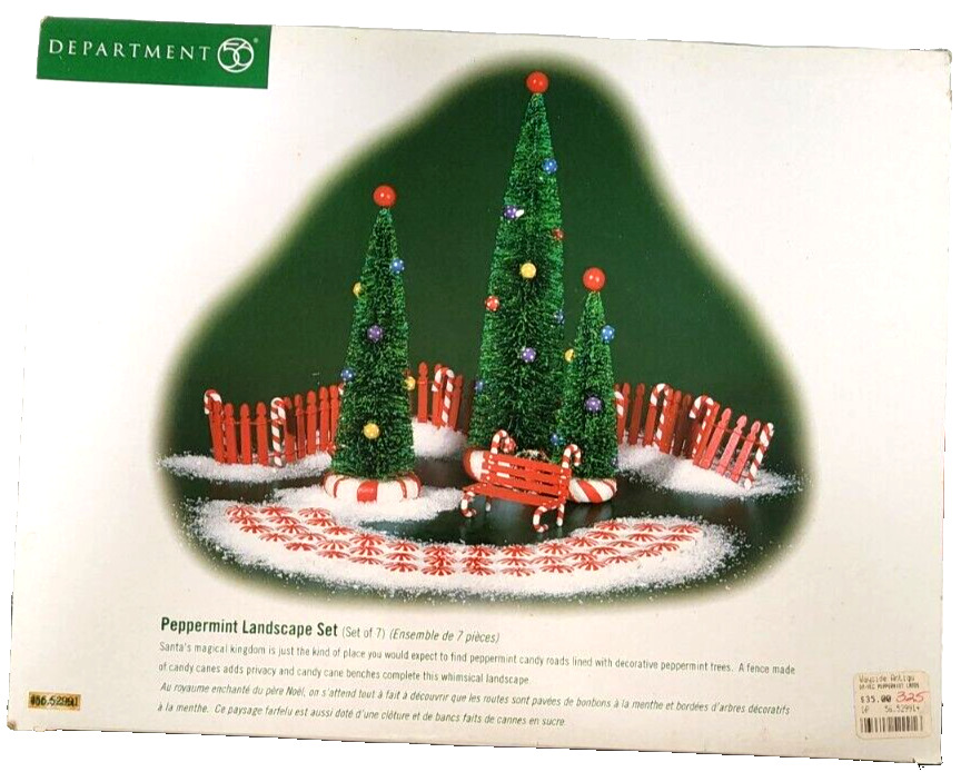 Peppermint Landscape Department 56 Retired 7 Piece North Pole Series Box Unused