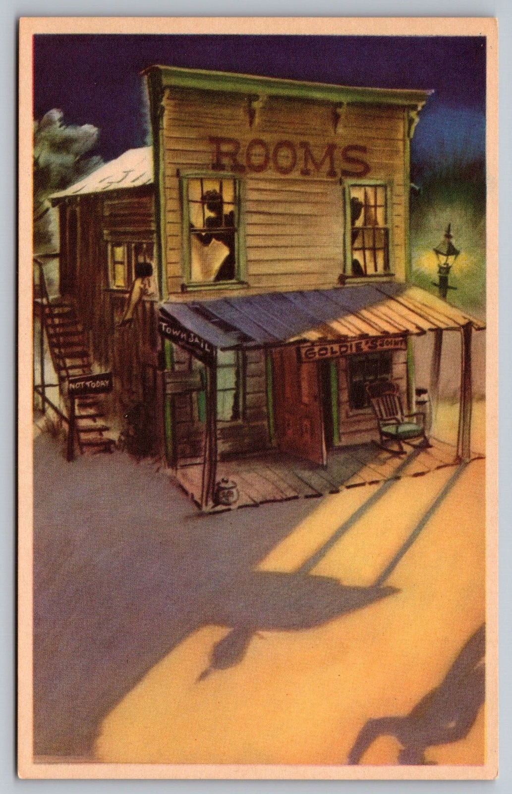 Goldie\'s Joint Ghost Town Knott\'s Berry Place Buena Park California VTG Postcard
