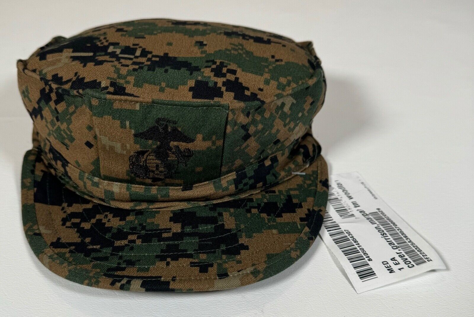 New USMC 8 Point Garrison Cover Cap Hat Woodland MARPAT Size Medium