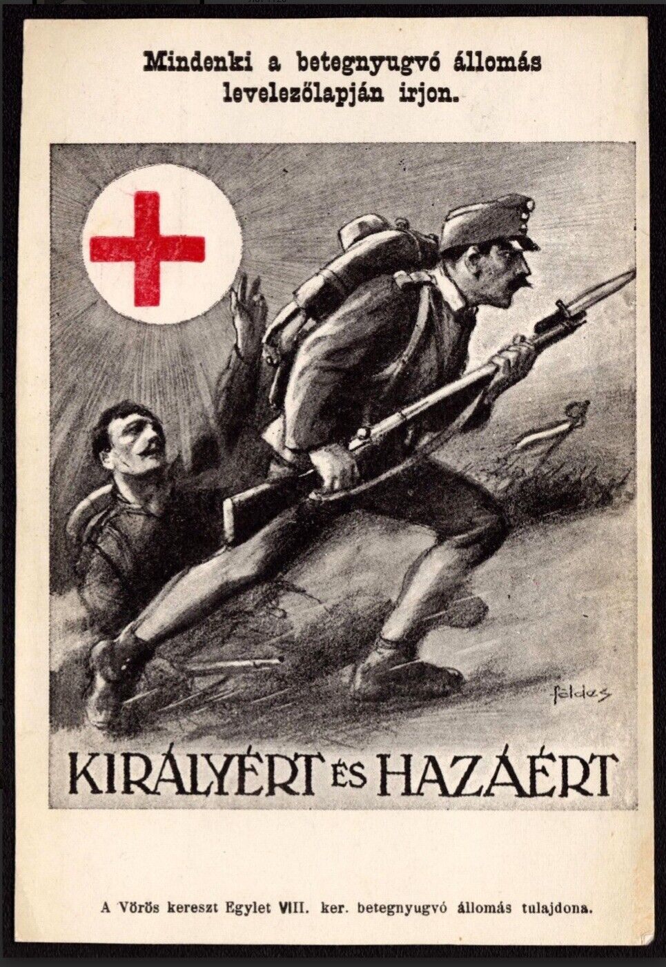Hungary,Red Cross, World War I Military Propaganda Postcard 