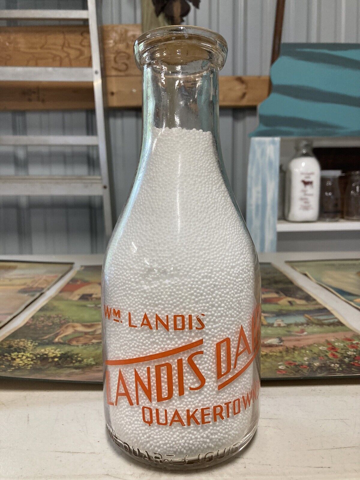 TRPQ Wm. Landis Dairy Quakertown, Pa. Bucks County, 1948 Milk Bottle w/cap