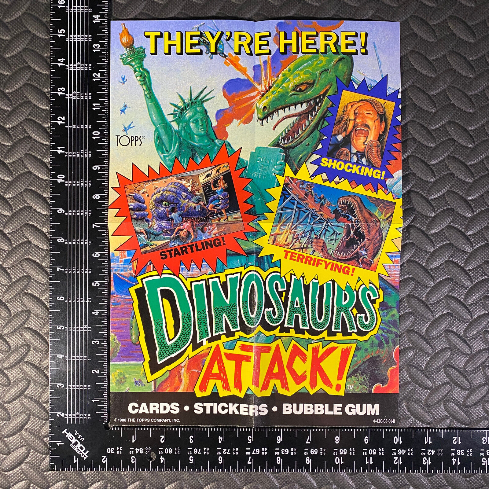 DINOSAURS ATTACK TOPPS 1988 WINDOW POSTER AD PROMO BOX TOPPER THEY'RE HERE mars