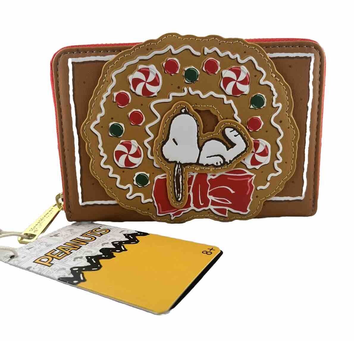 Peanuts x Loungefly Snoopy Gingerbread Wreath Zip Around Wallet NWT