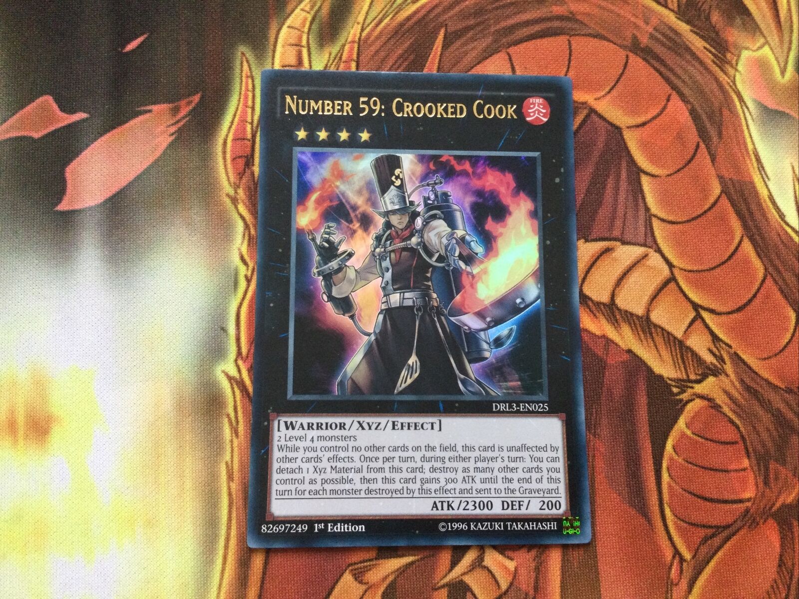 DRL3-EN025 NUMBER 59: CROOKED COOK Ultra Rare 1st Edition YuGiOh Card