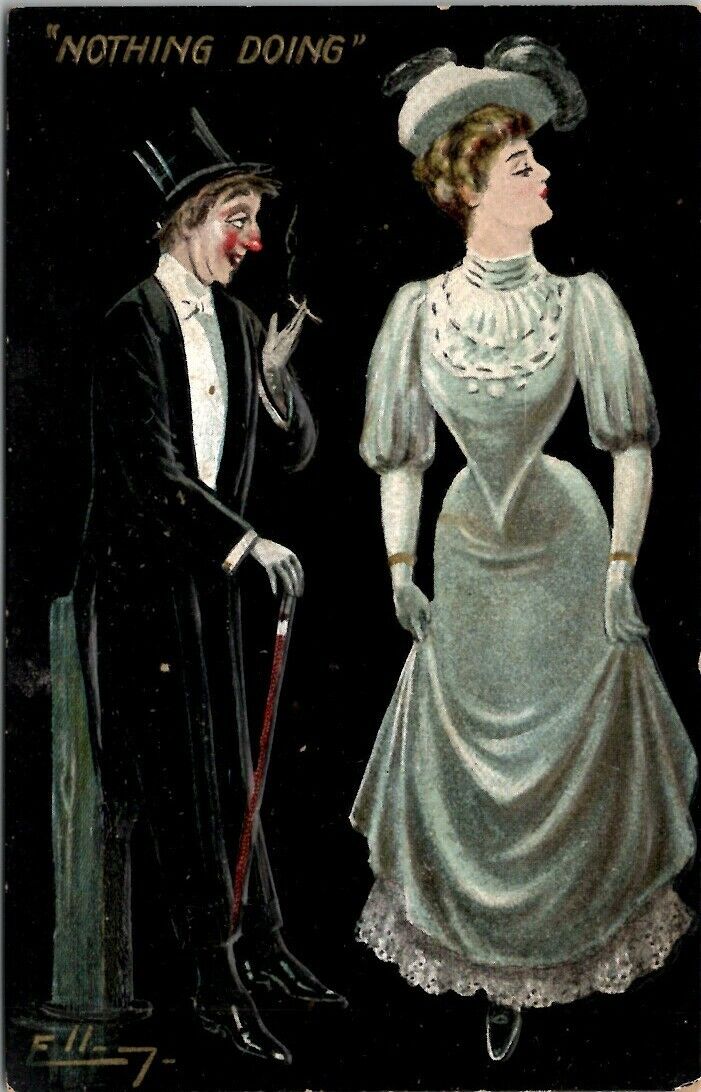 Ugly Smoking Aristocratic Victorian Beauty Artist Ellam Gottschalk Postcard V18