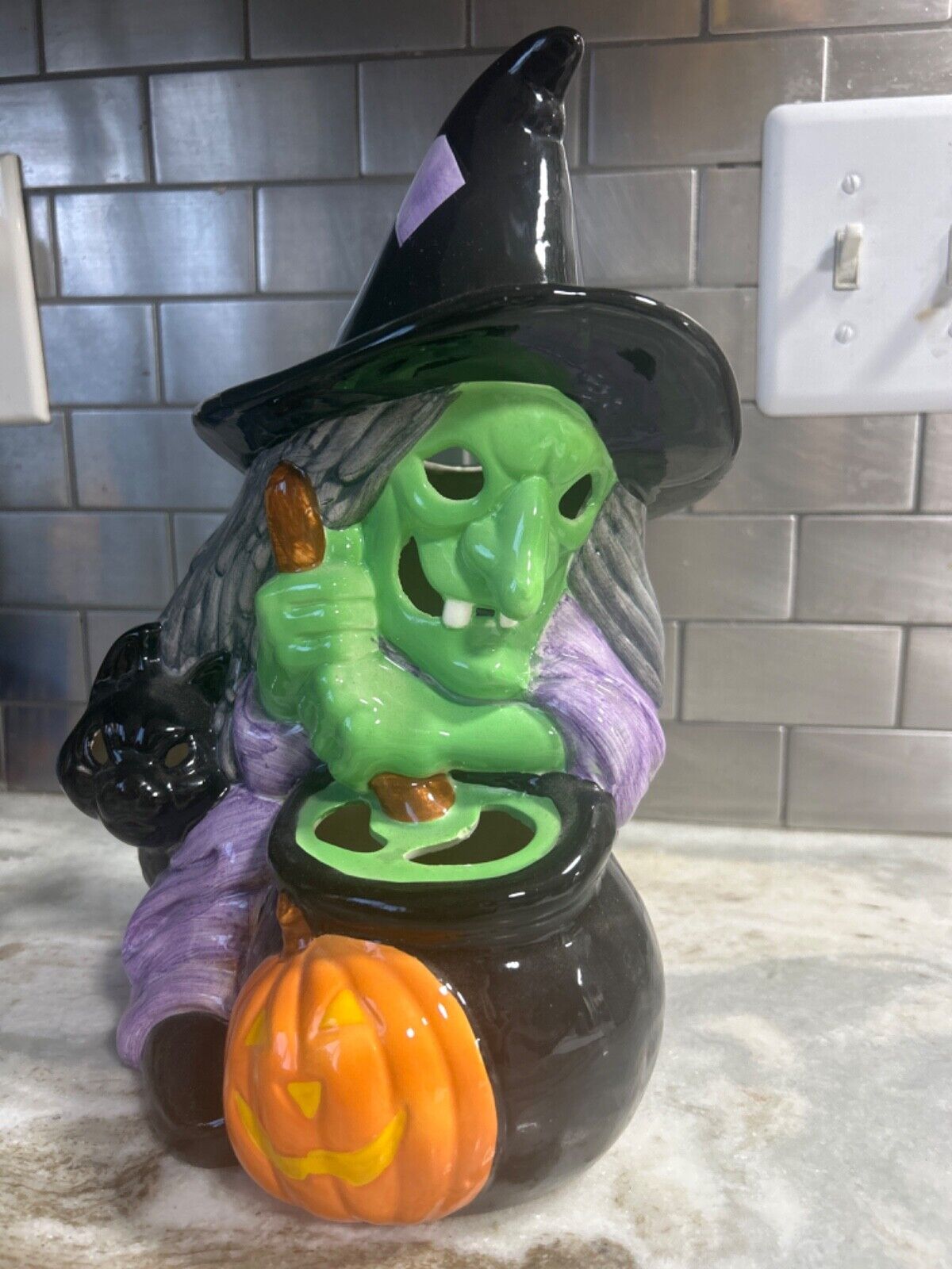 RARE Holiday Ceramic Hobbyist Hand Painted Halloween Witch Brumhilda
