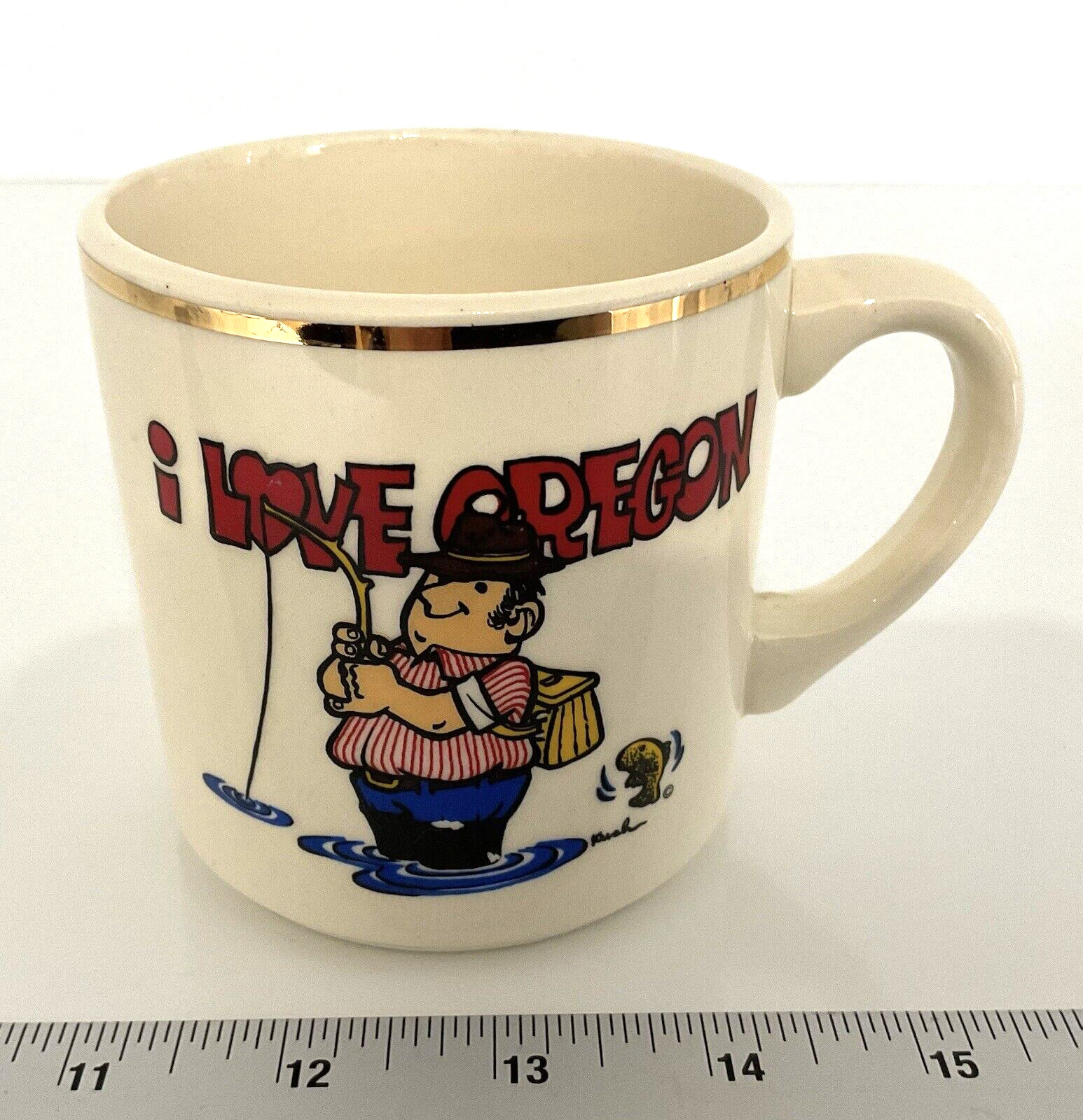 Collectible I Love Oregon Fisherman Dad Coffee Cup Mug Ceramics Inc.