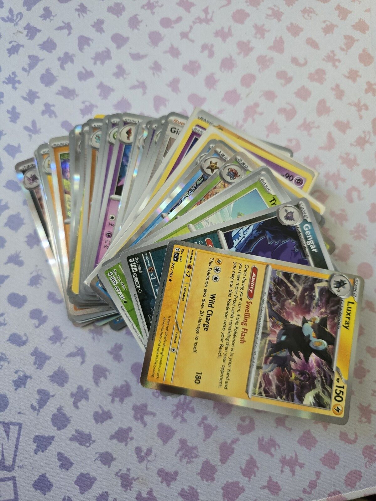 Pokemon Tcg X 50Mixed Pokémon Card Bundle - Holo- Rev Holo-Different Set No Dups