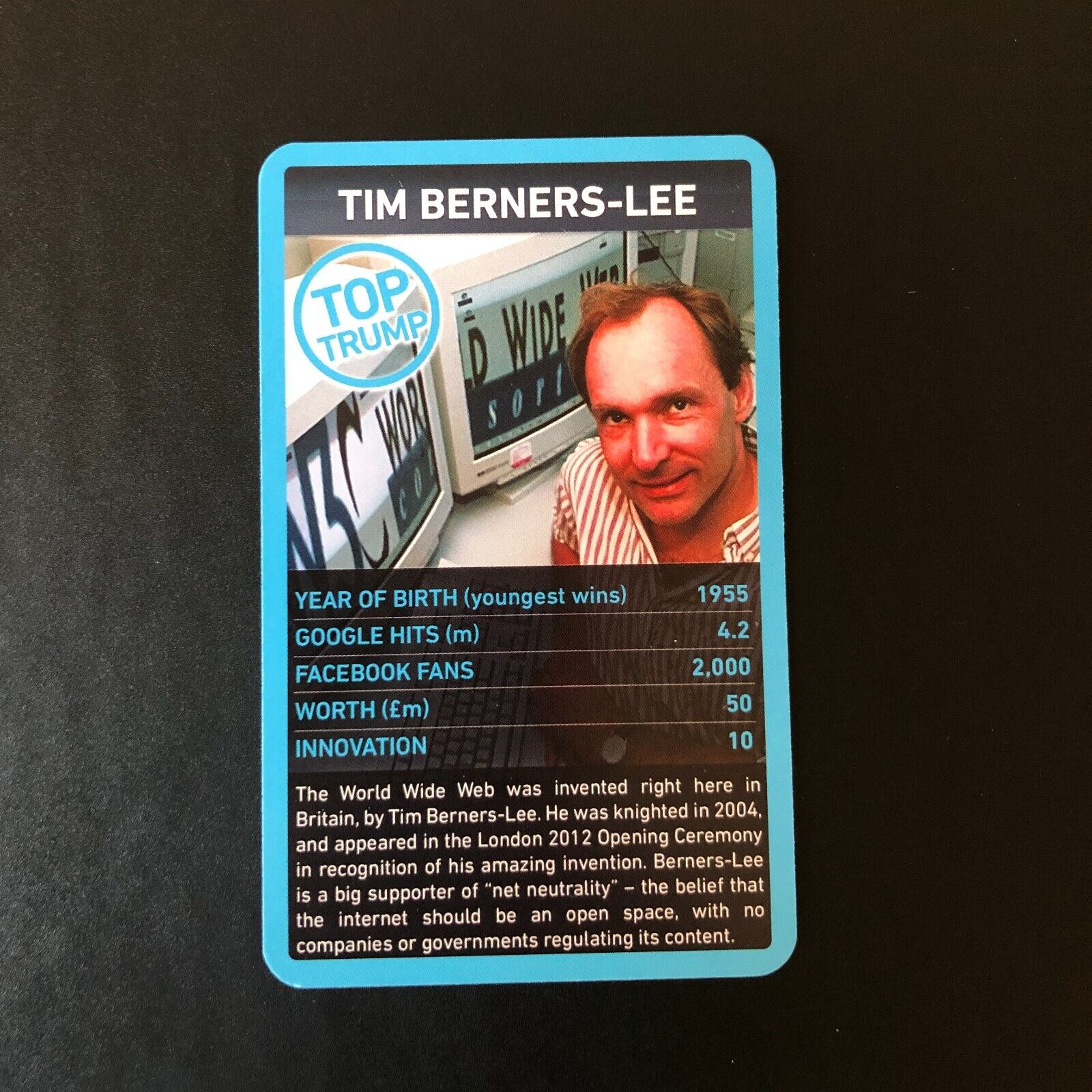 Tim Berners-Lee 2012 Top Trumps Digital Heroes - Internet - Tech - Super Rare