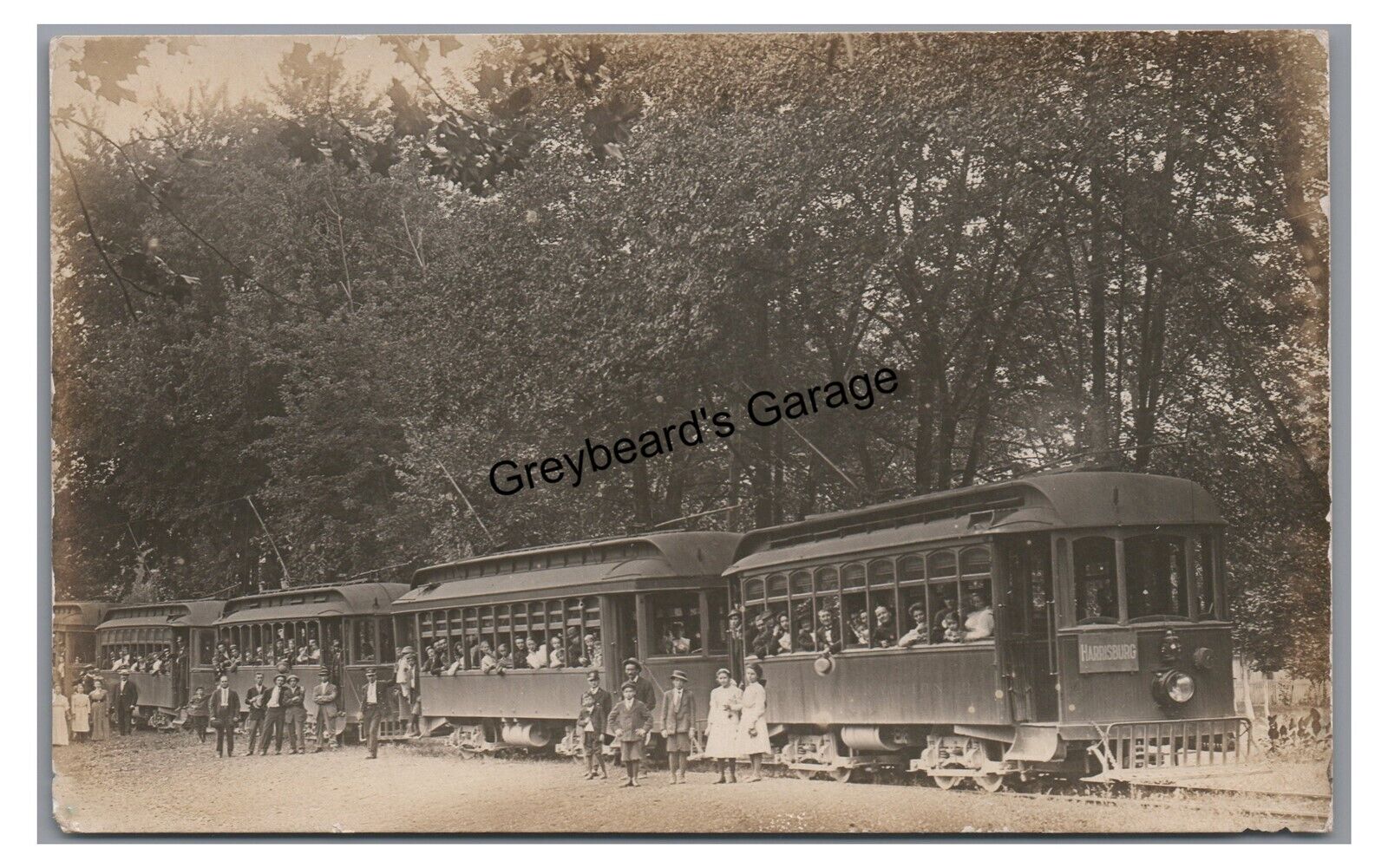 RPPC TROLLEY Harrisburg BOILING SPRINGS PA Cumberland County Real Photo Postcard