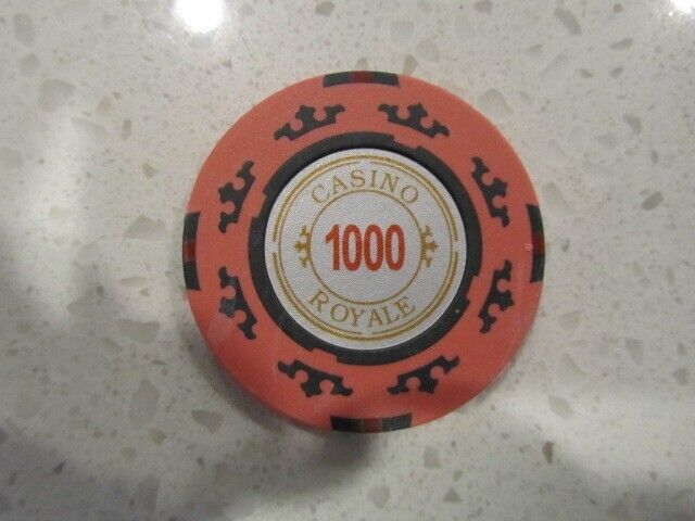 $1000 Casino Royale Chip Pink & Black + FREE Las Vegas Nevada Poker Chip