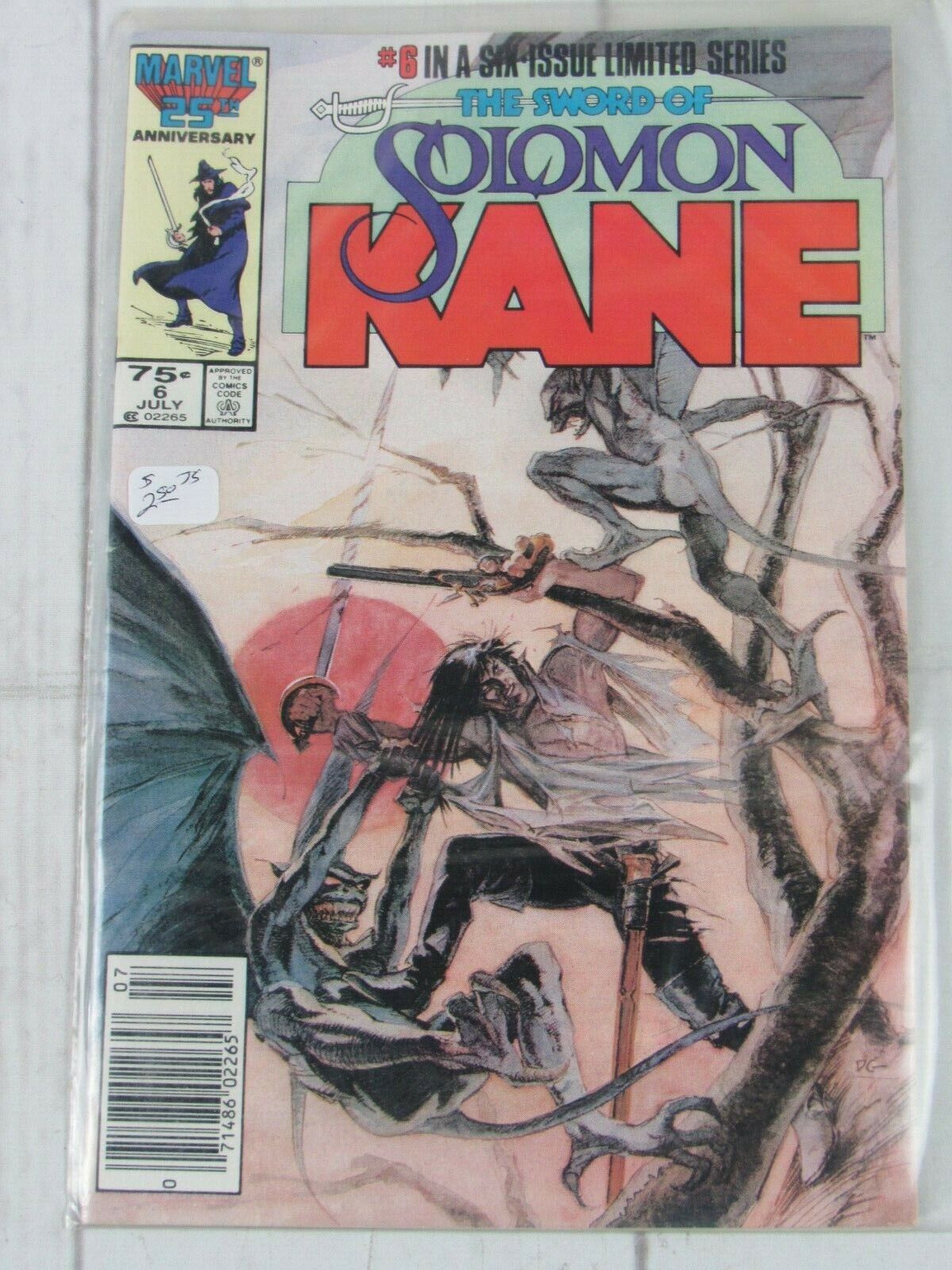 Solomon Kane #6 July 1986 Marvel Comics 