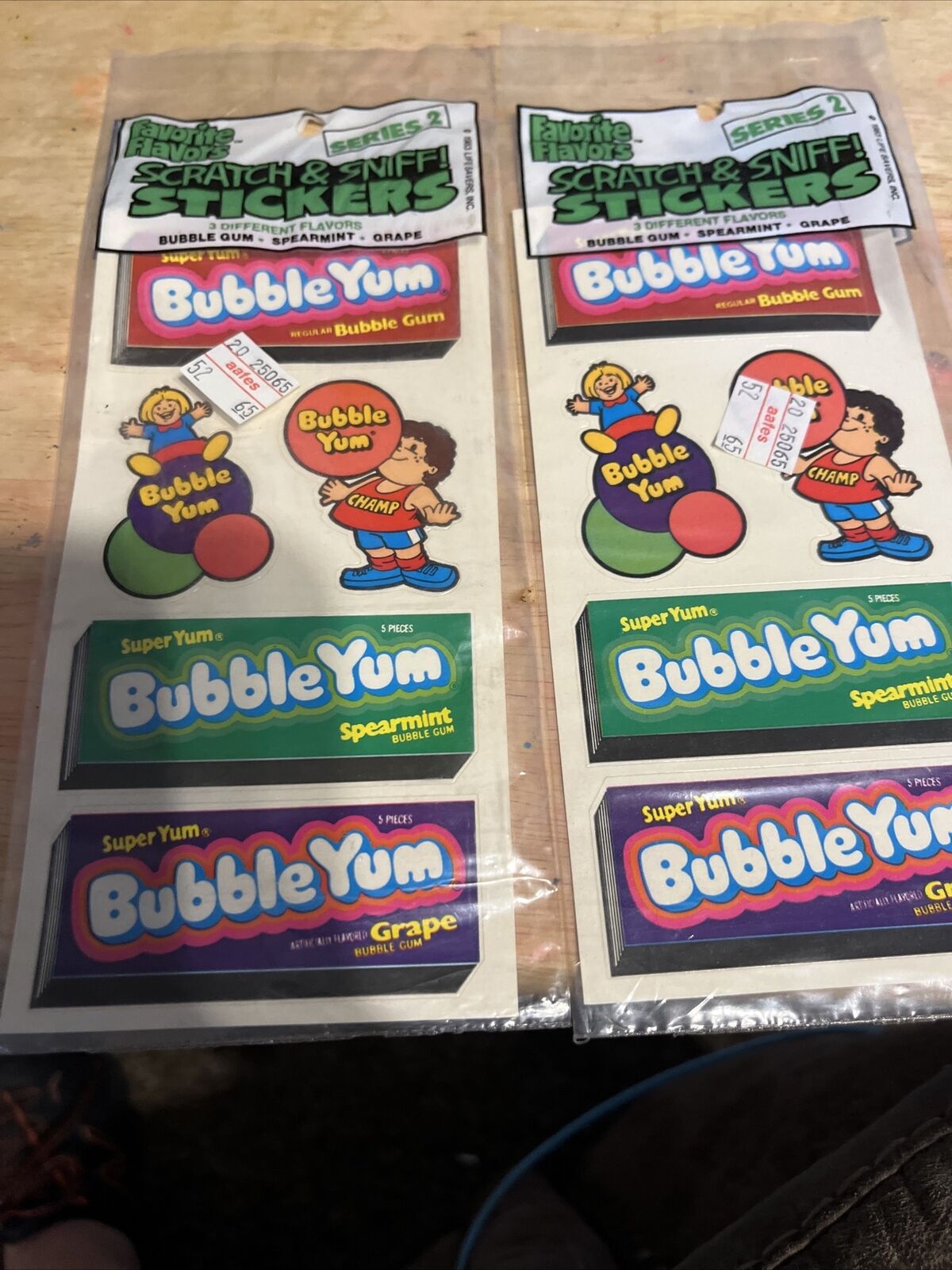 NIP VTG (2)  Bubble Yum Gum Scratch  Sniff Gordy International Sticker NOS 1983