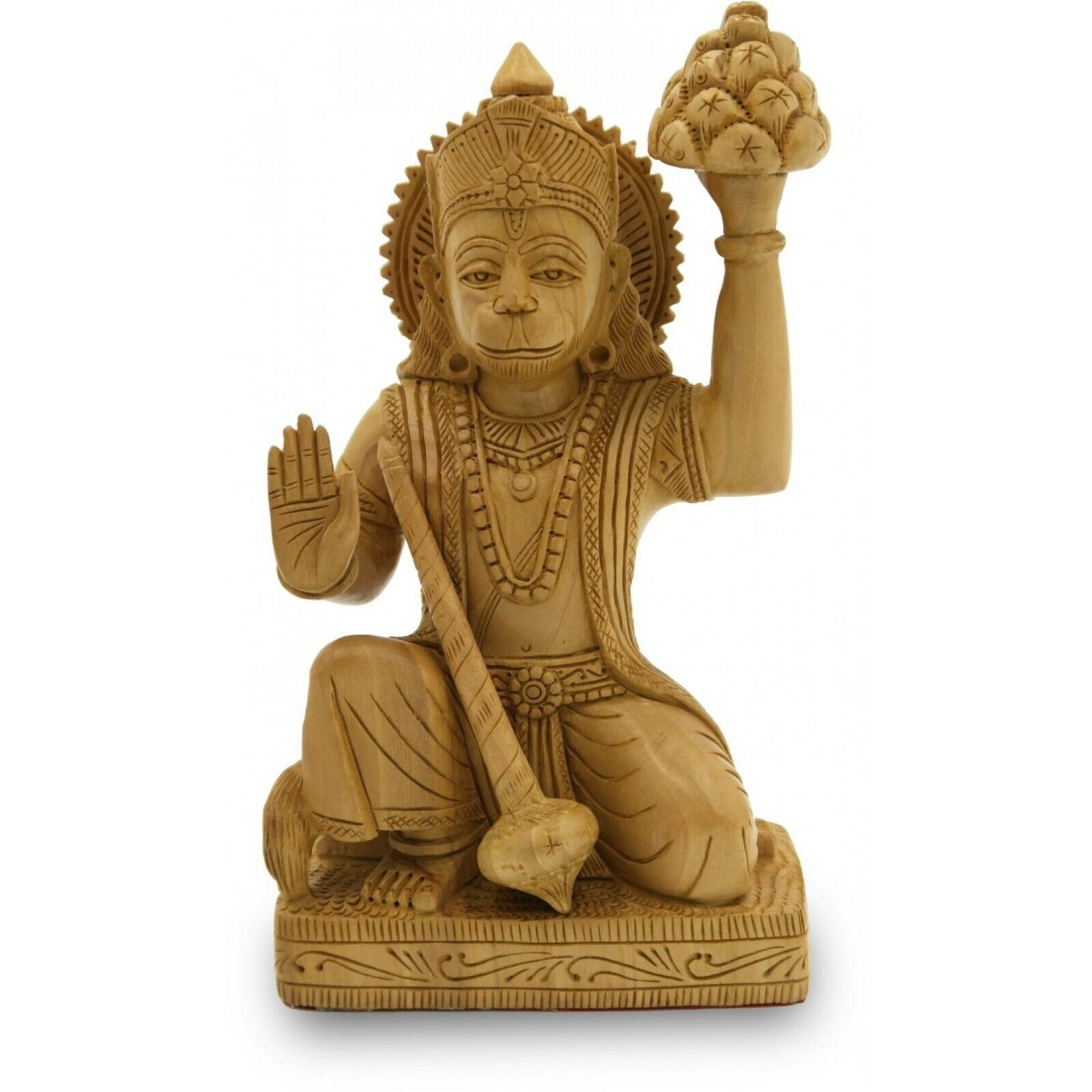 Beautiful Handcrafted Wooden Lord Hanuman Ji Statue / Idol From India (DP1)