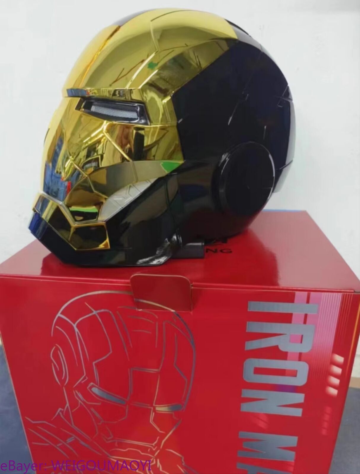 AutoKing Iron Man Golden/Black MK5 Mask Helmet Deformable Wearable Voice Control