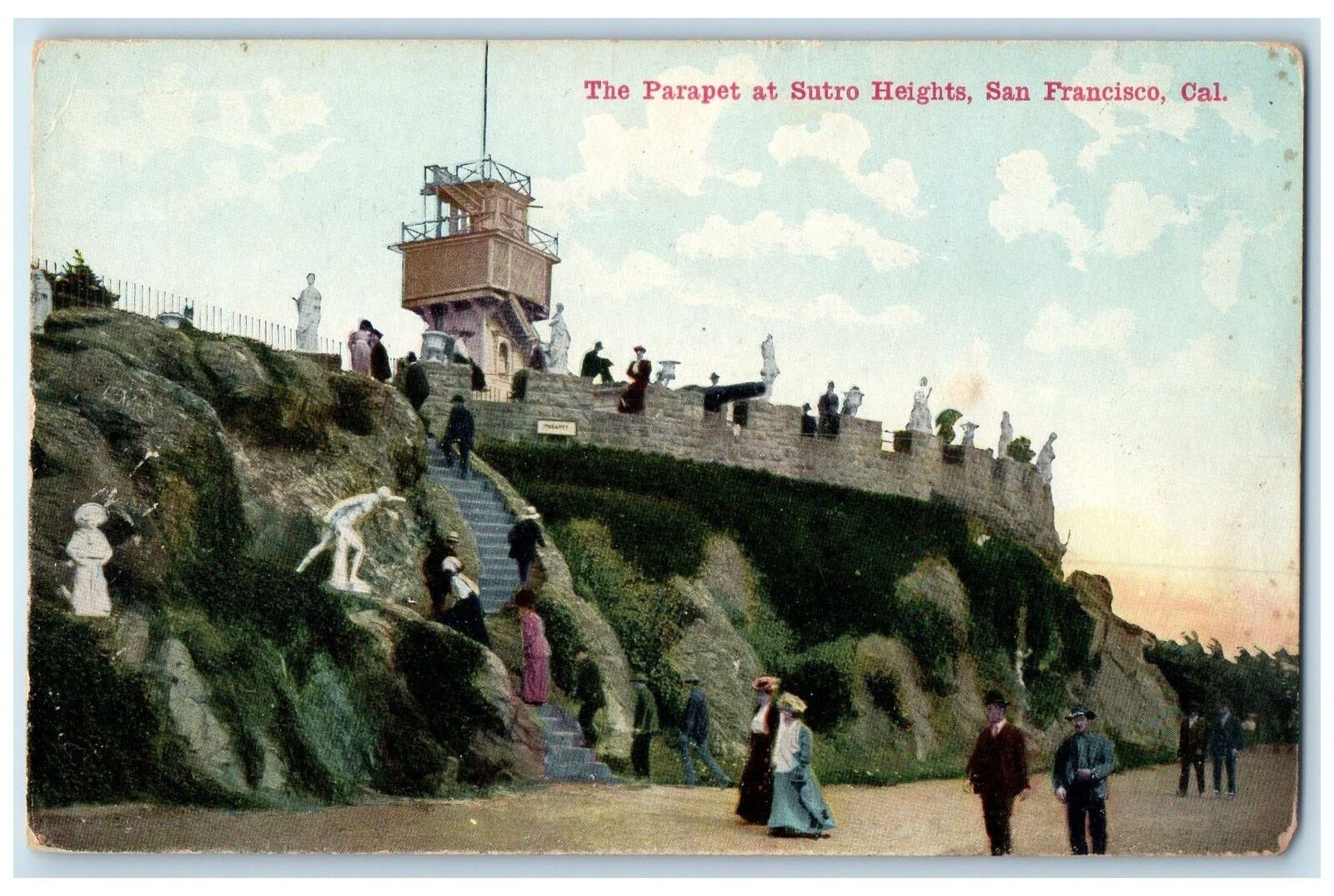 c1910's The Parapet At Sutro Heights Scene San Francisco California CA Postcard
