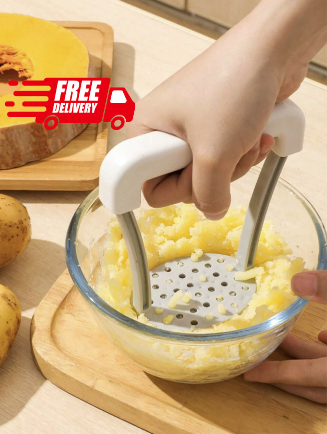 1pc Potato Masher, Manual Potato Squeezer With Wavy Pattern, Easy to Clean NEW