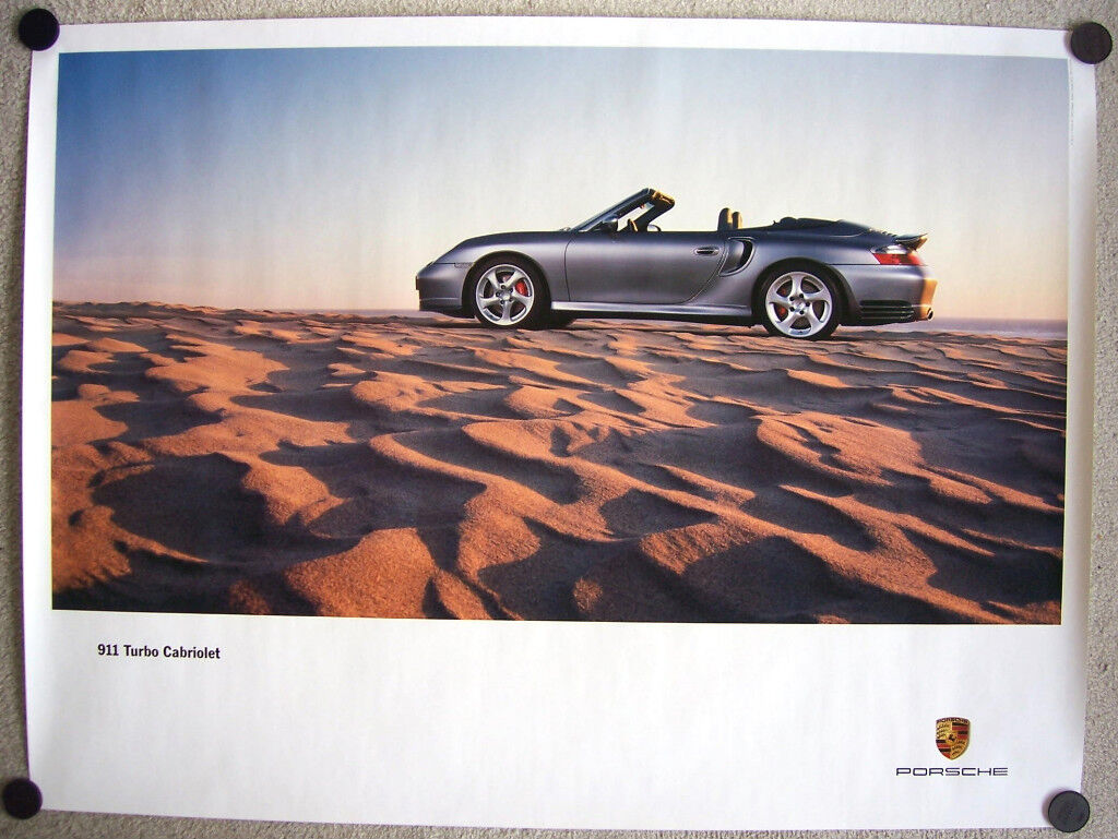 PORSCHE OFFICIAL 911 996 TURBO CABRIOLET SHOWROOM POSTER 2004 NEW