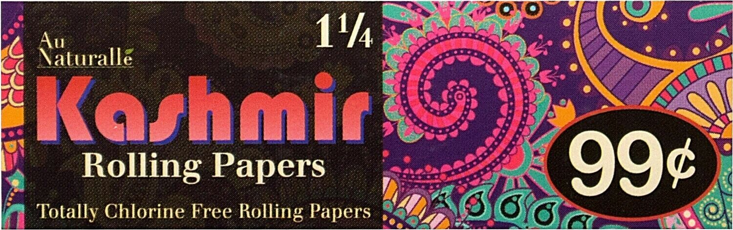 Kashmir 1 1/4 Rolling Papers Au Naturalle Chlorine Free Buy 4@Only $1.18/Pack 