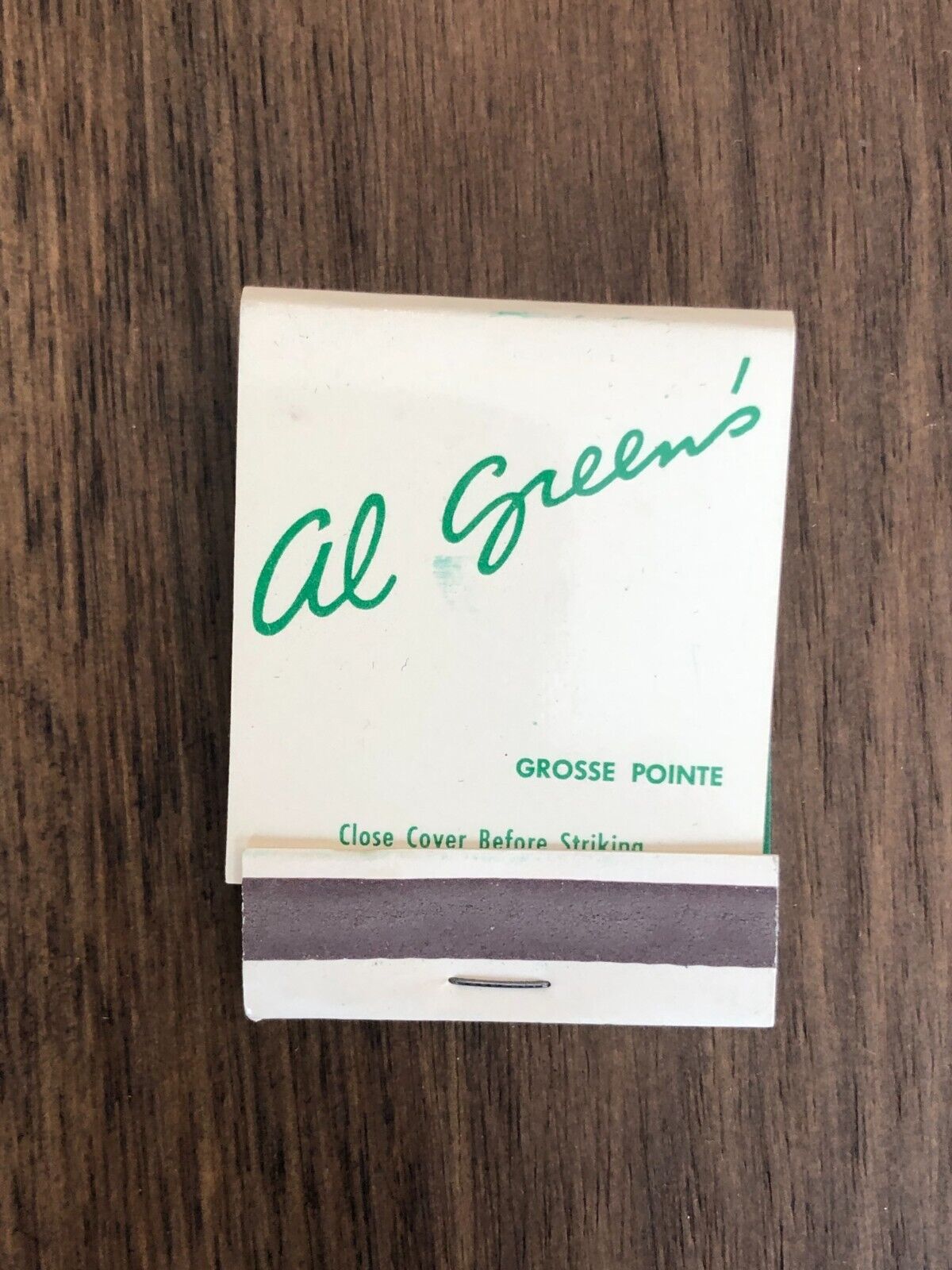 Vtg. Al Green\'s Restaurant Matchbook, Grosse Pointe Unstruck