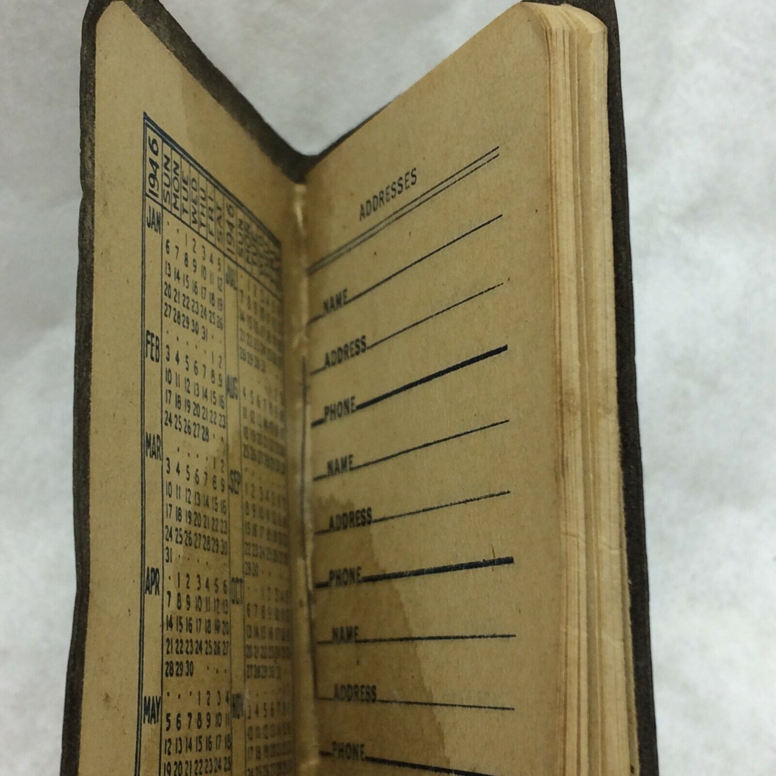 Vintage 1946-47 Pocket Calendar Address Booklet